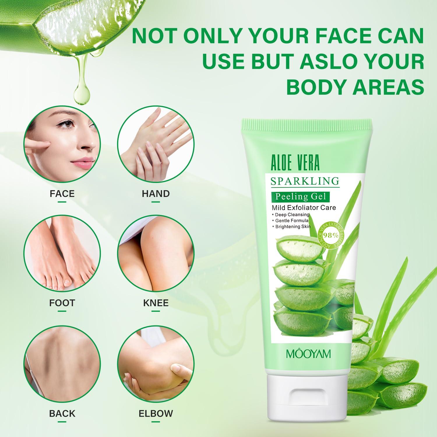 Peeling Gel & Aloe Vera Exfoliator - Brightening Facial Scrub & Deep  Cleansing Face Wash for All Skin Types | Remove Dead Skin & Refresh After  Sun Care | Buy Now with