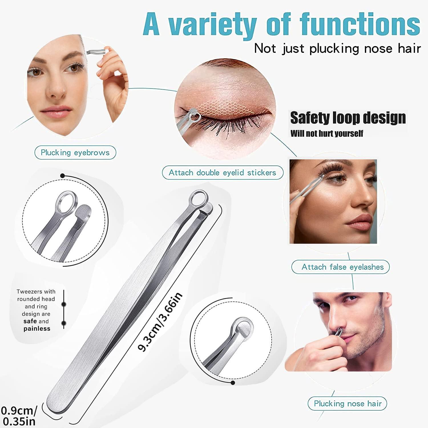 Anvirtue Universal Nose Hair Trimming Tweezers, Stainless Steel Eyebrow