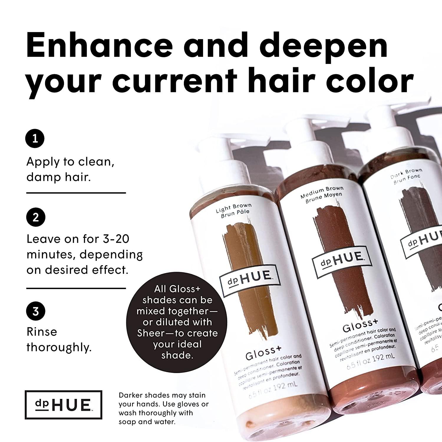 dpHUE Gloss+ Dark Brown SemiPermanent Hair Color & Conditioner, 6.5 oz