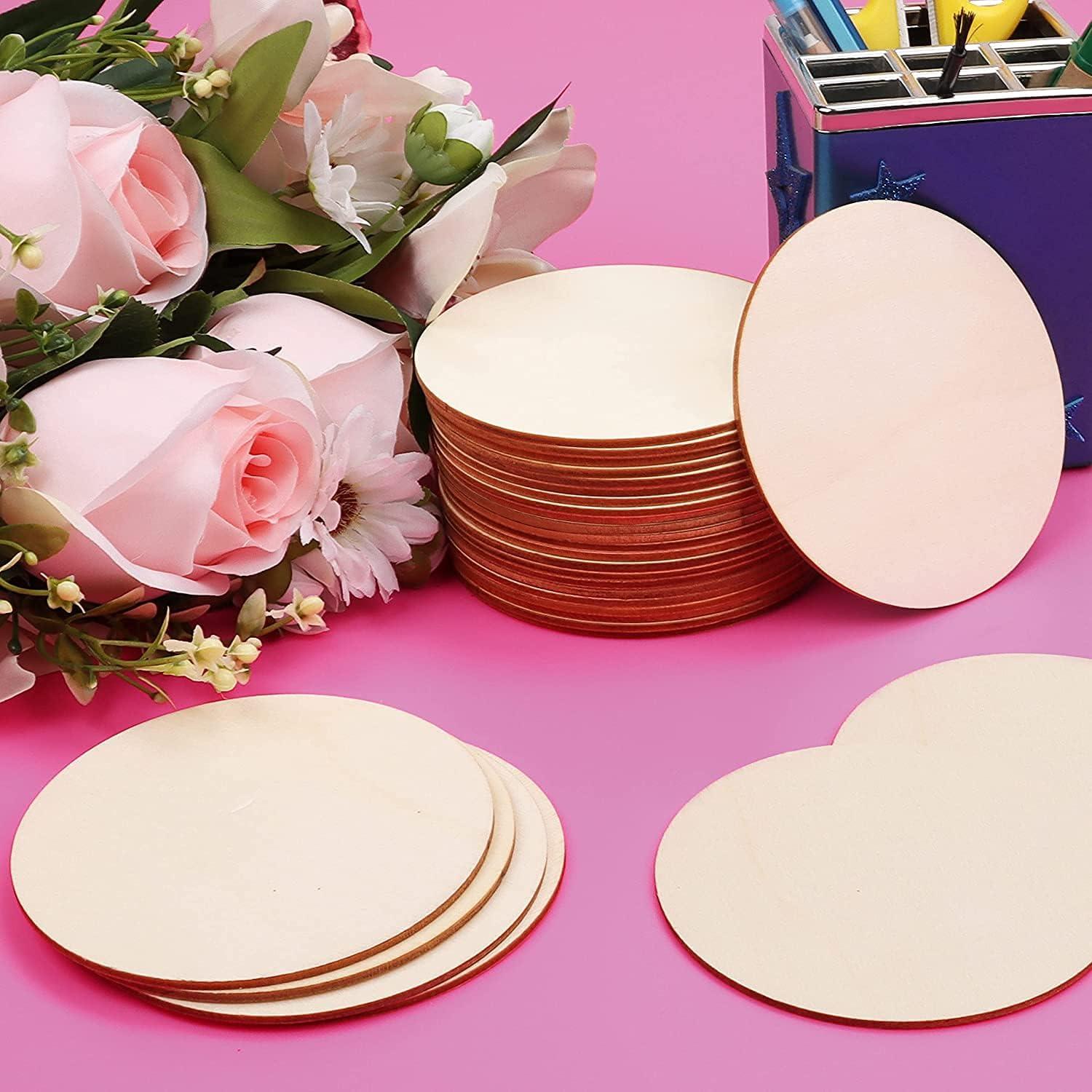 20 Pack 12 inch Wood Circles for Crafts, CertBuy Unfinished Wood Rounds Wooden Cutouts for Door Hanger, Painting Crafts, Door Design, Wood Burning, CH