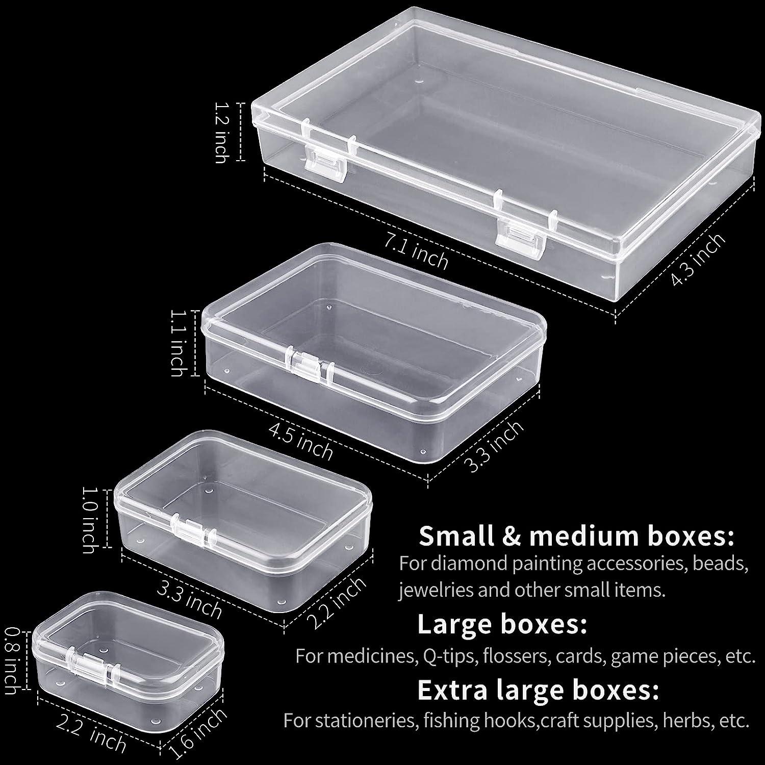 Qeirudu 24 Pcs Mixed Sizes Rectangle Mini Plastic Containers - 4