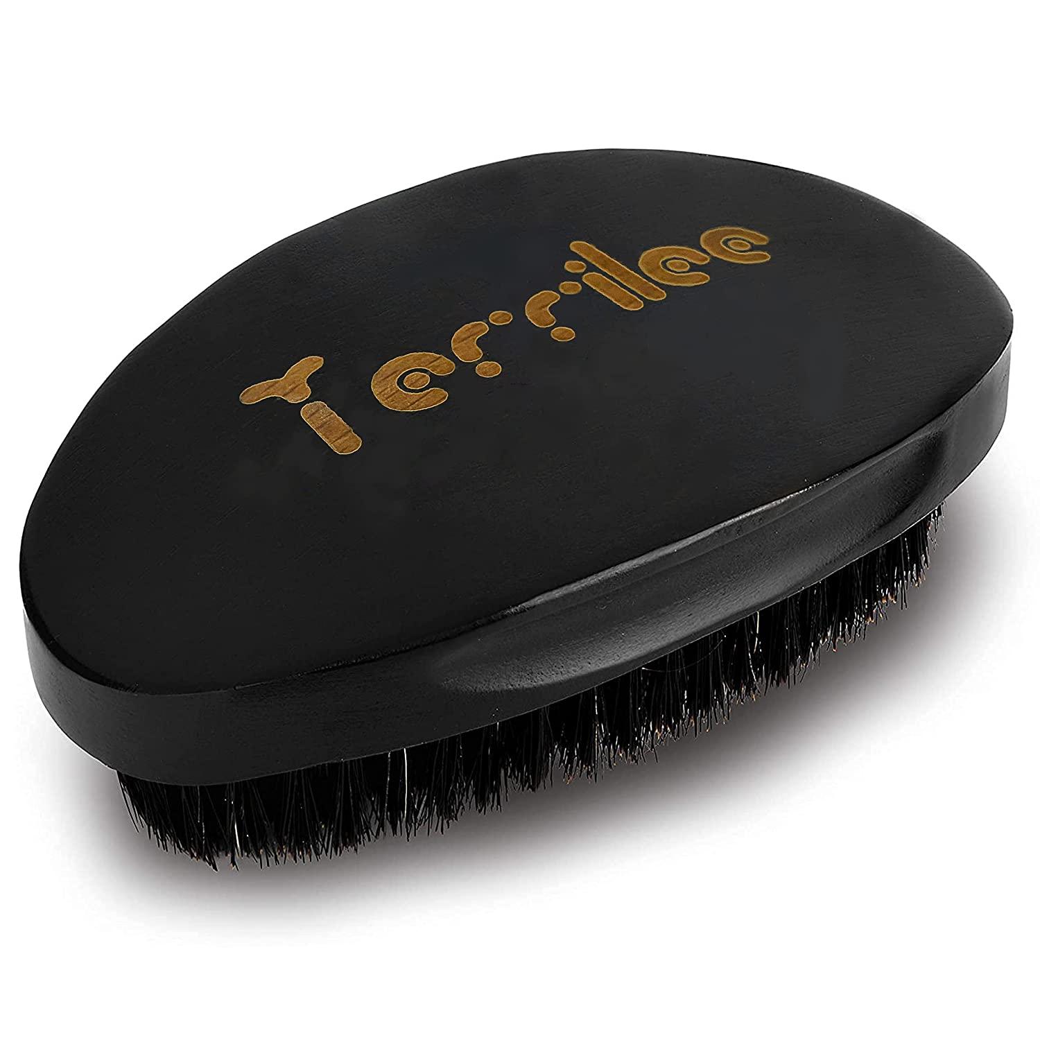 Premium Palm Wave Brush Medium Hard Palm Curved Wave Brush for Men Made with Nature Beech