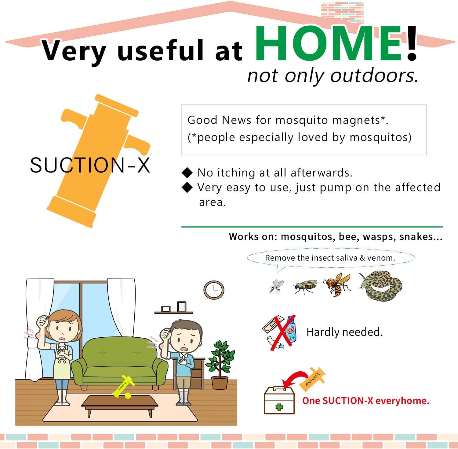 Richbond Hands Free Lockable handle patented Bug Bite Suction Tool SuctionX Neon yellow Poison