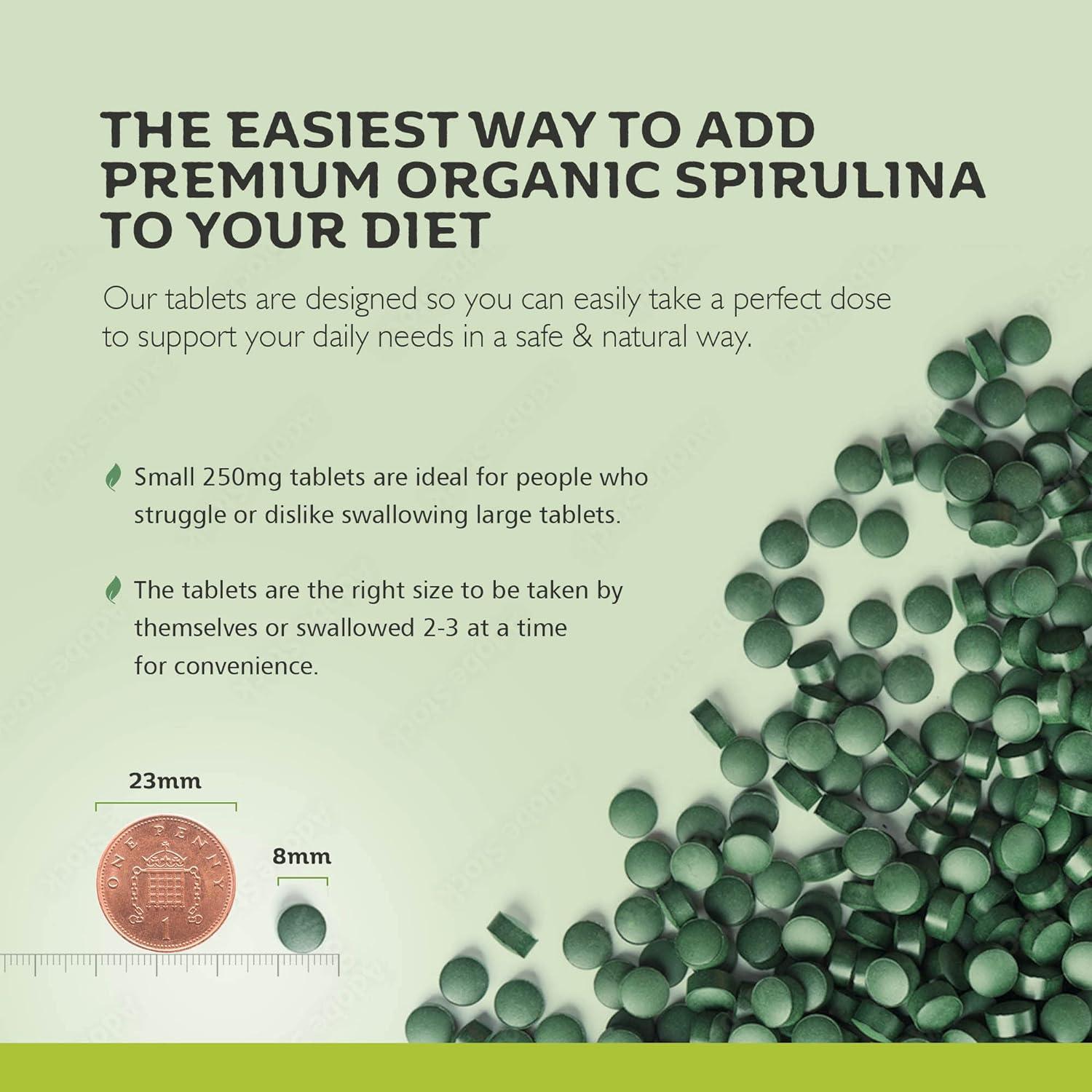 NOW Supplements Organic Spirulina 1000 Mg, Rich In Vit A & B-12, Non-GMO, 120 Tablets - View #3