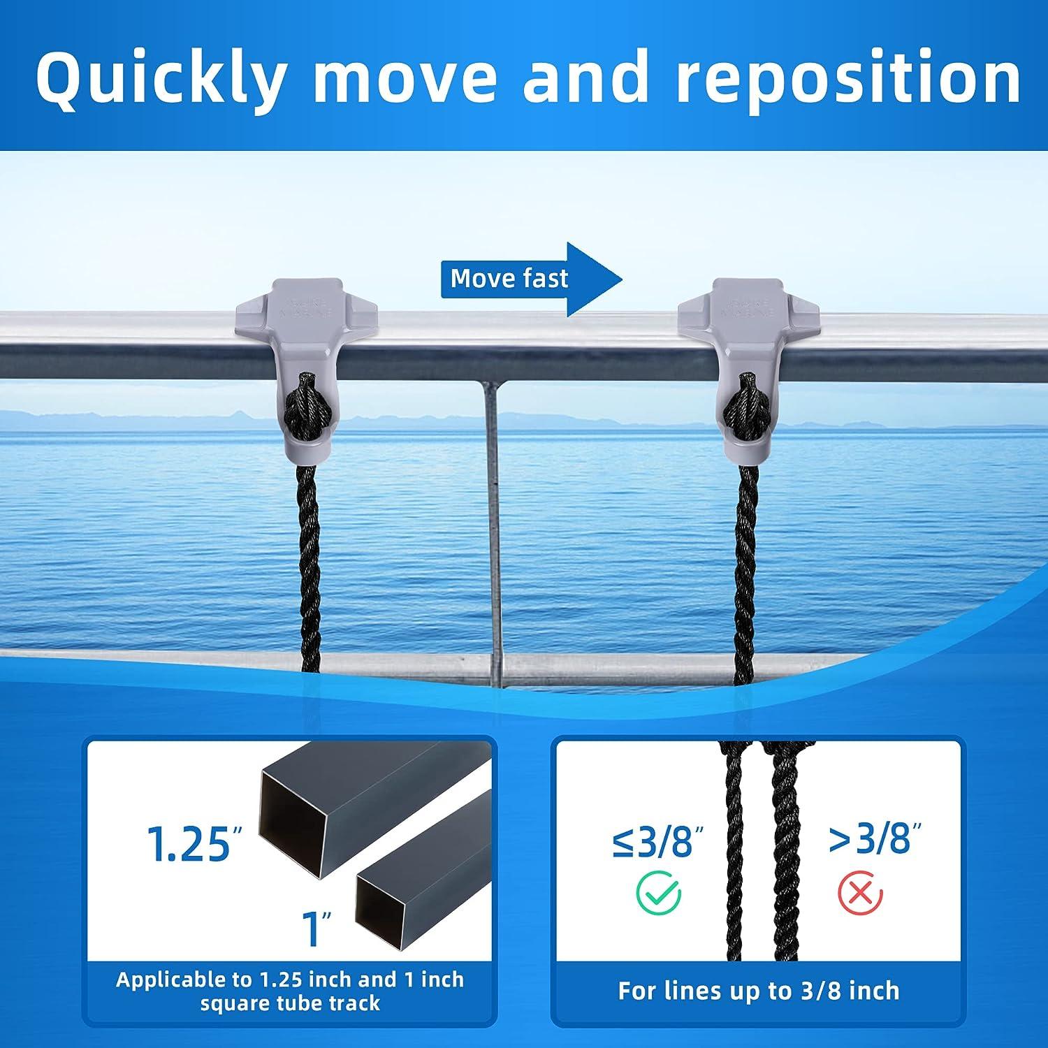 Watayo 4 PCS Pontoon Boat Fender Clips Boat Bumper Clips Adjusters