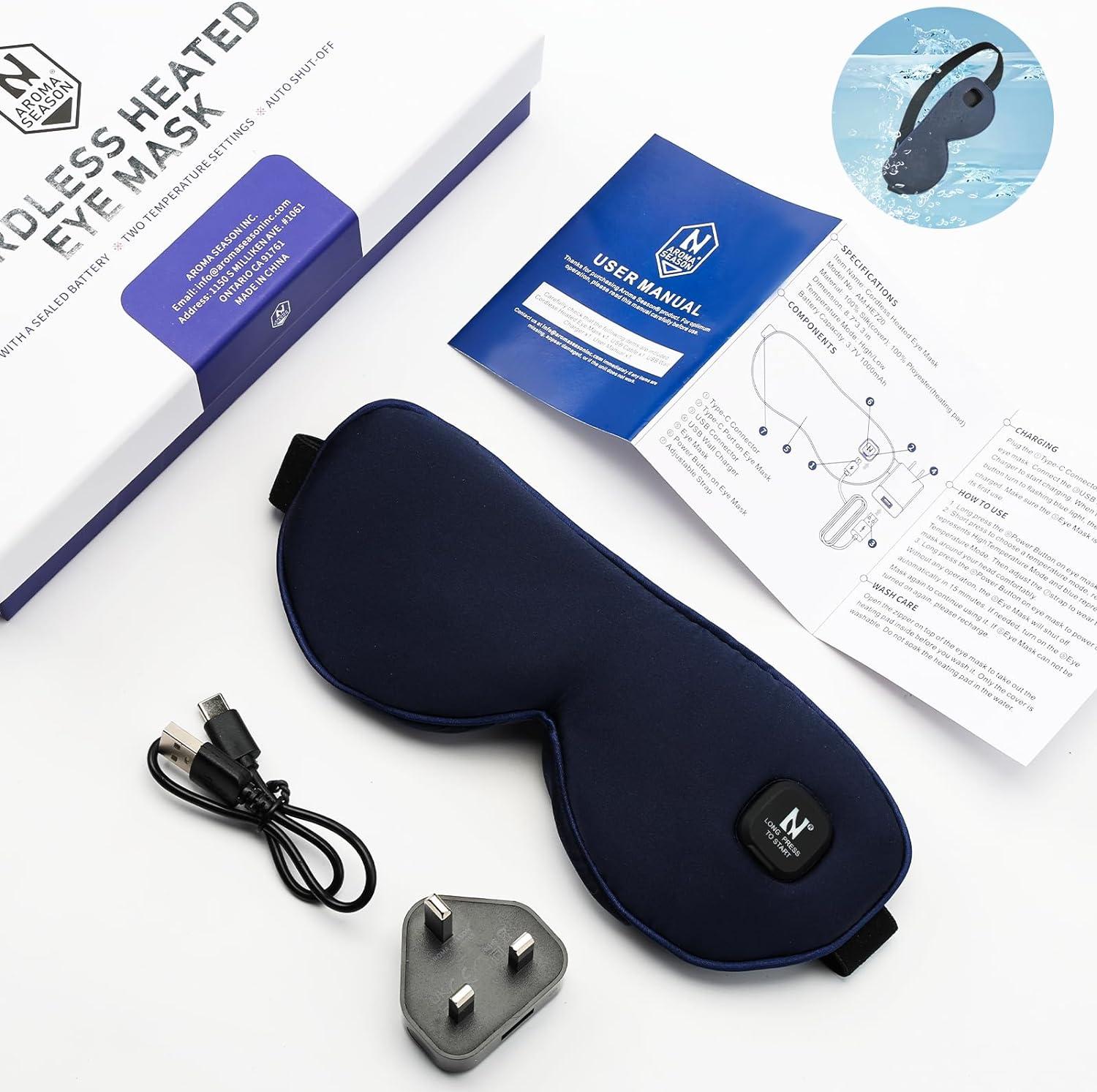 Aroma Season Heated Eye Mask - Cordless Moist Heat Compress For - View #4