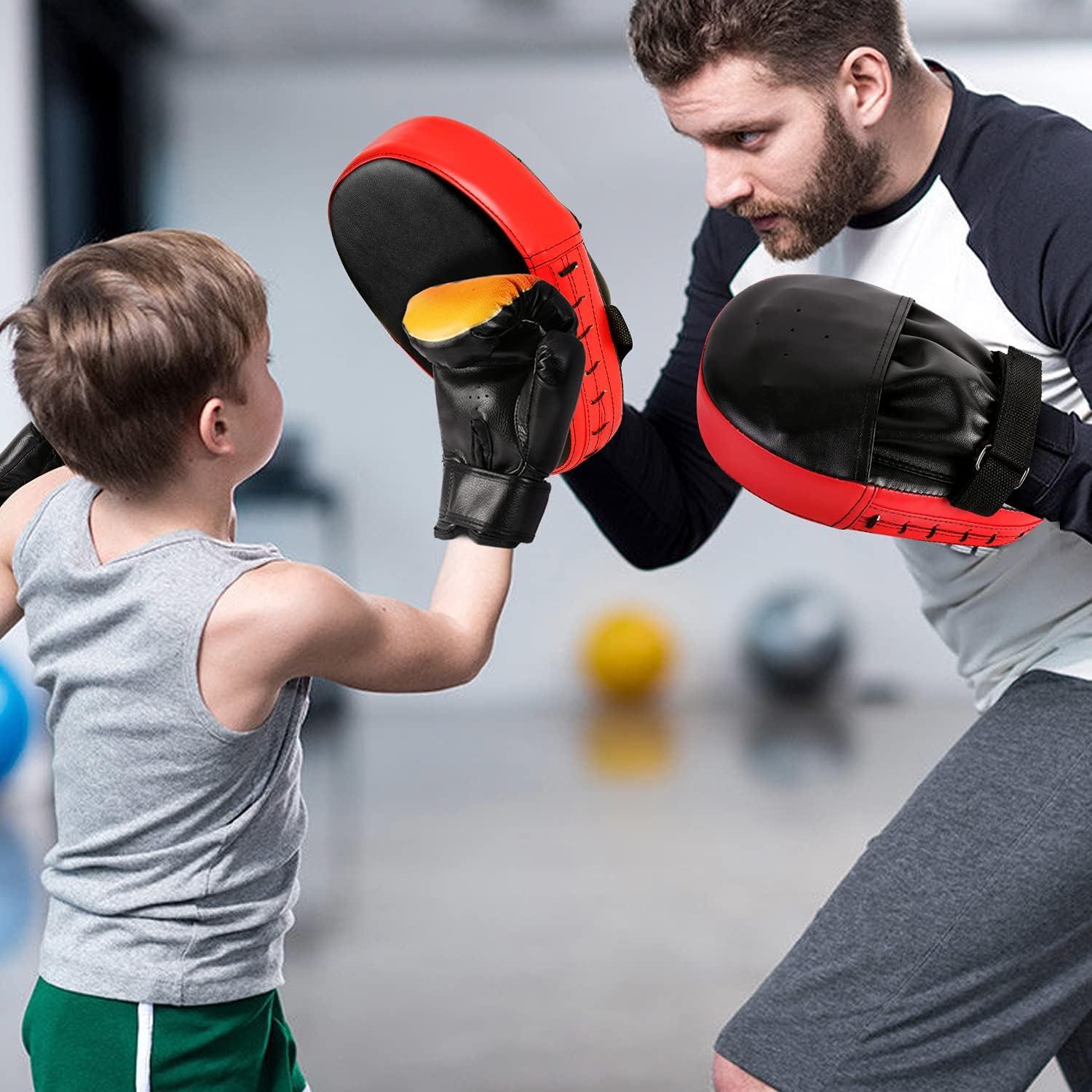 AQF Boksen Pads voor Training - Ponsen Pads Muay Thai Rex Lederen Gebogen Bokshandschoenen voor MMA, Kickboksen, Karate, Sparring & Vechtsporten Pads (Zwart AQF Boksen Pads voor Training - Ponsen Pads Muay Thai Rex Lederen Gebogen Bokshandschoenen voor MMA, Kickboksen, Karate, Sparring & Vechtsporten Pads (Zwart
