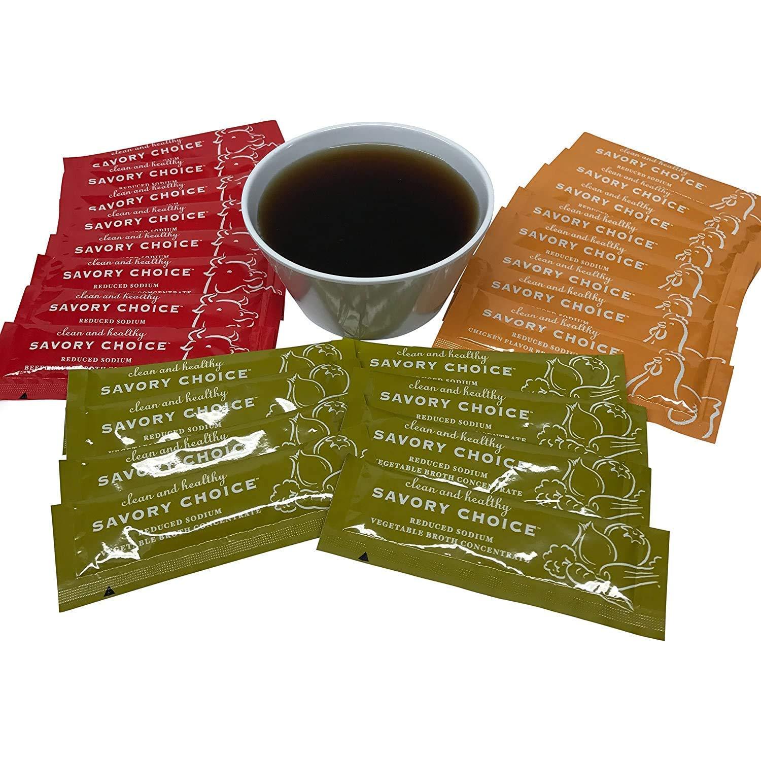 Savory Choice Variety Pack Chicken Broth Concentrate 5.1 oz, Beef