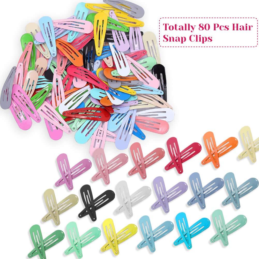 Snap Hair Clips Hair Barrettes for Girls Anezus 80 Pcs 2 Inch NonSlip
