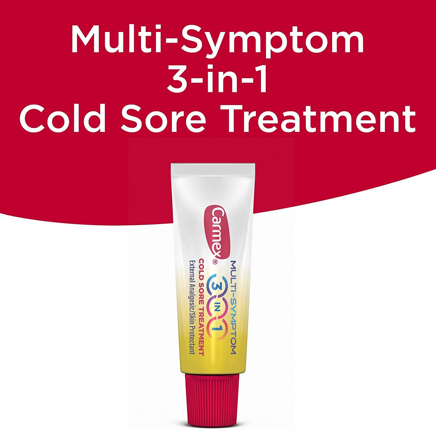 Carmex MultiSymptom 3in1 Cold Sore Treatment 0.07 OZ Each (Pack of