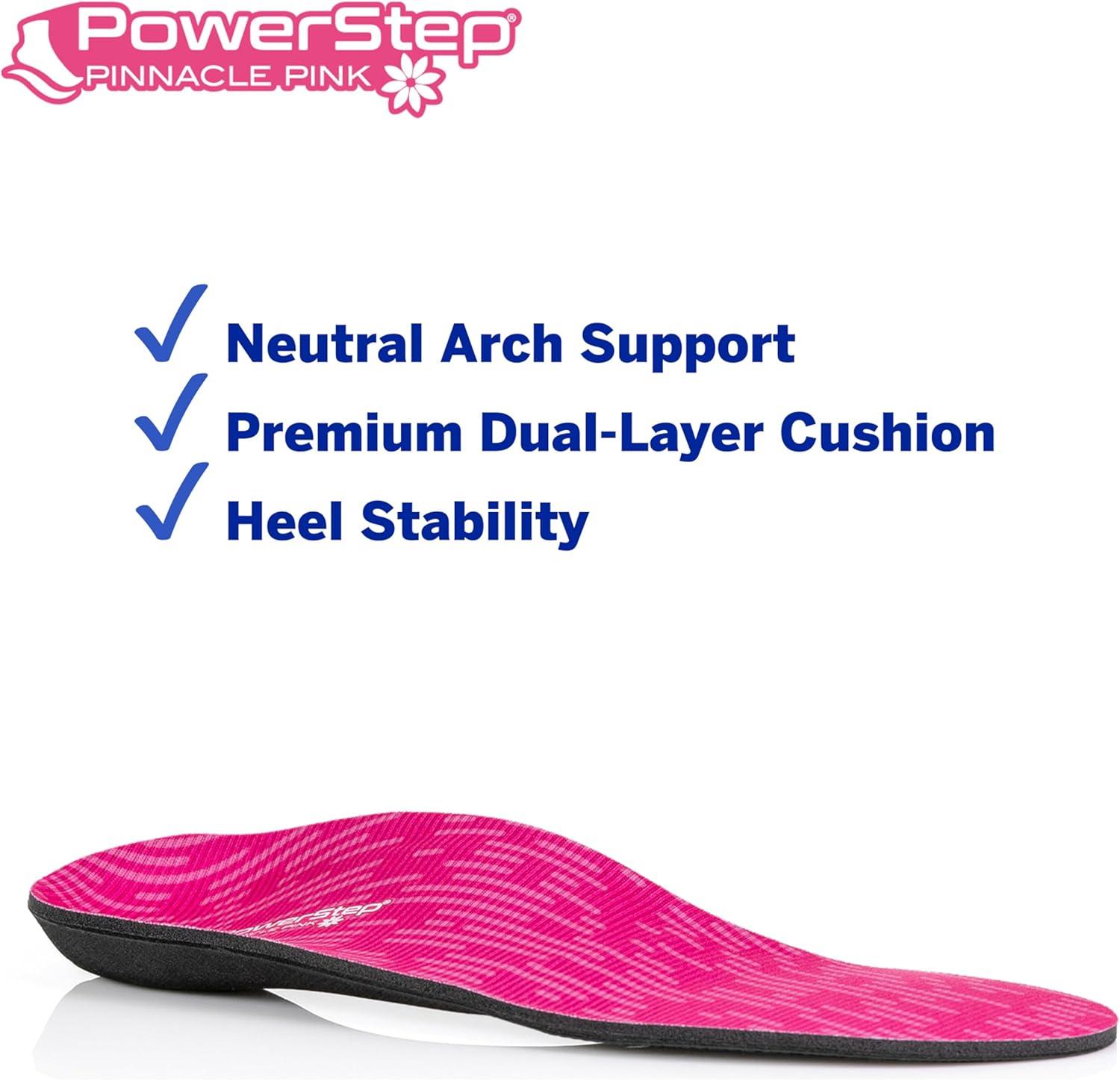 PowerStep Pinnacle Pink Orthotics For Women, Arch - View #4
