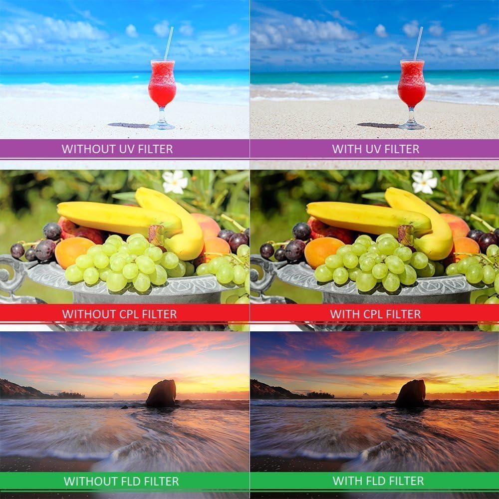 52mm Filterkit, Fotover 52mm UV CPL FLD Filter Set Universele UV Beschermingsfilter Polarisatiefilter Compatibel