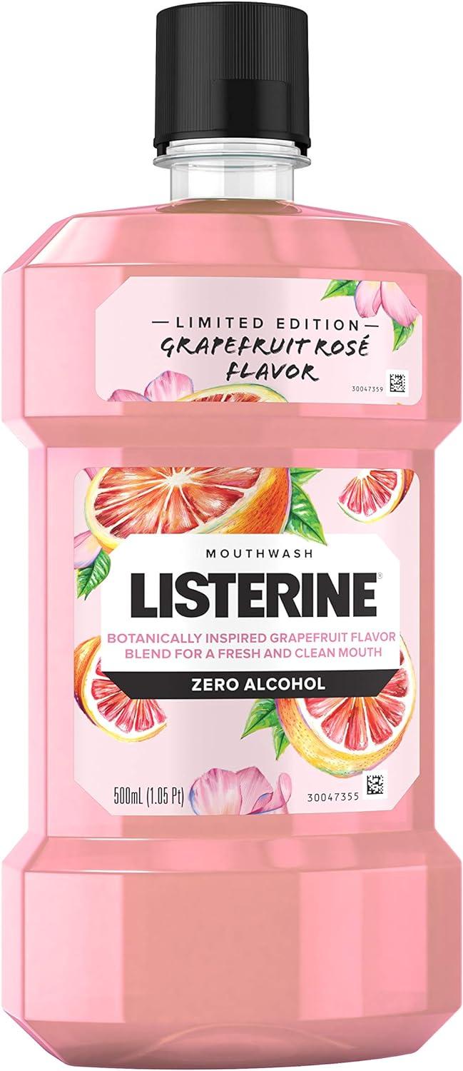 Listerine Zero Alcohol Mouthwash Limited Edition Grapefruit Rose Flavor