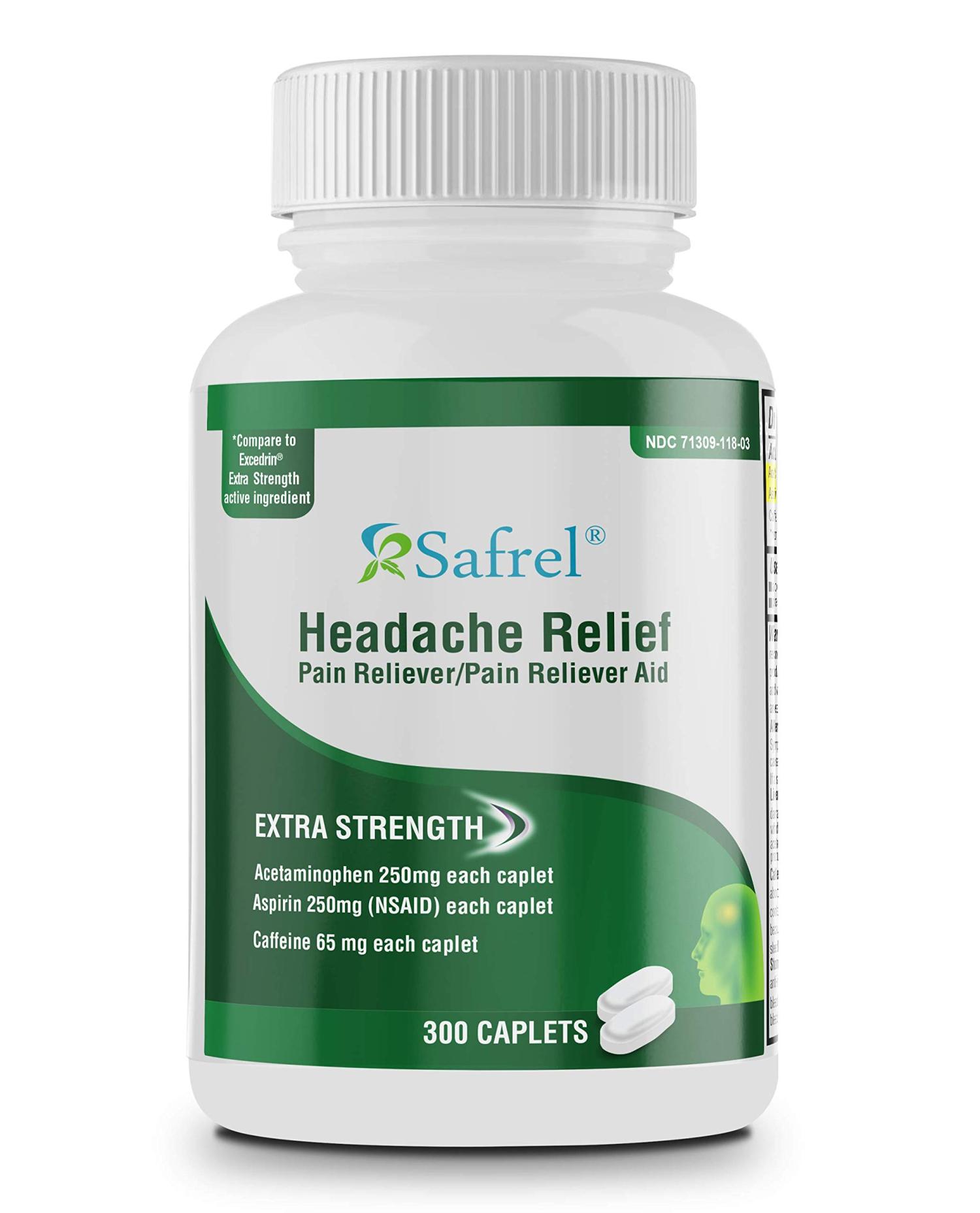 Safrel Extra Strength Headache Relief Acetaminophen with Aspirin