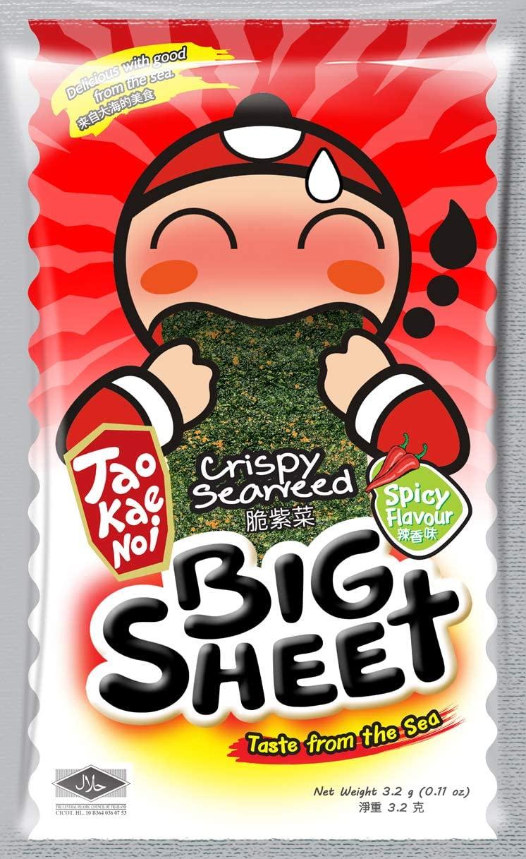 Big Crispy Seaweed Snack Sheets by Tao Kae Noi Spicy Thai Seaweed