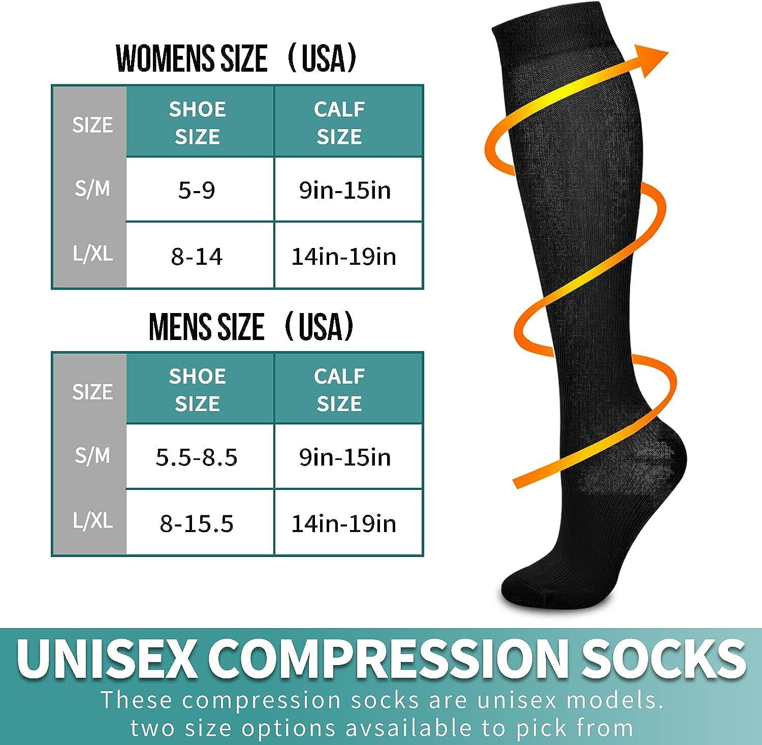 COOLOVER Compression Socks for Women and Men Circulation(3 Pairs)-Best  Support for Running, Athletic, Nursing, Travel 01 Black 3 Pairs  Large-X-Large