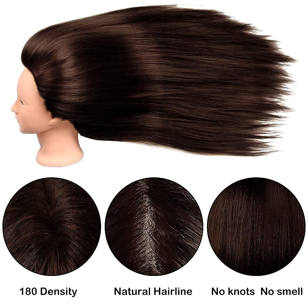 Long Hair Cosmetology Mannequin Head with 60% Real Hair Hairdresser  Practice Training Head Make Up Cosmetology Manikin Doll Head For Hair  Styling With