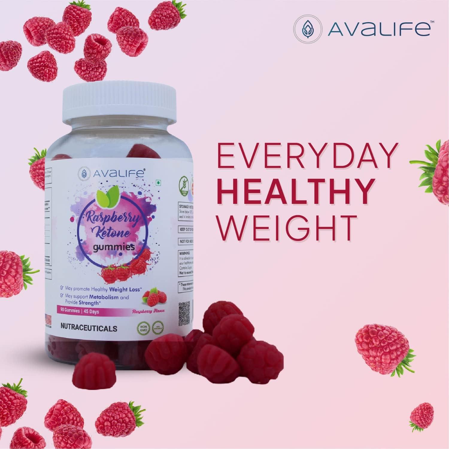 Avalife Raspberry Ketone Gummies for Healthy Weight Management (90