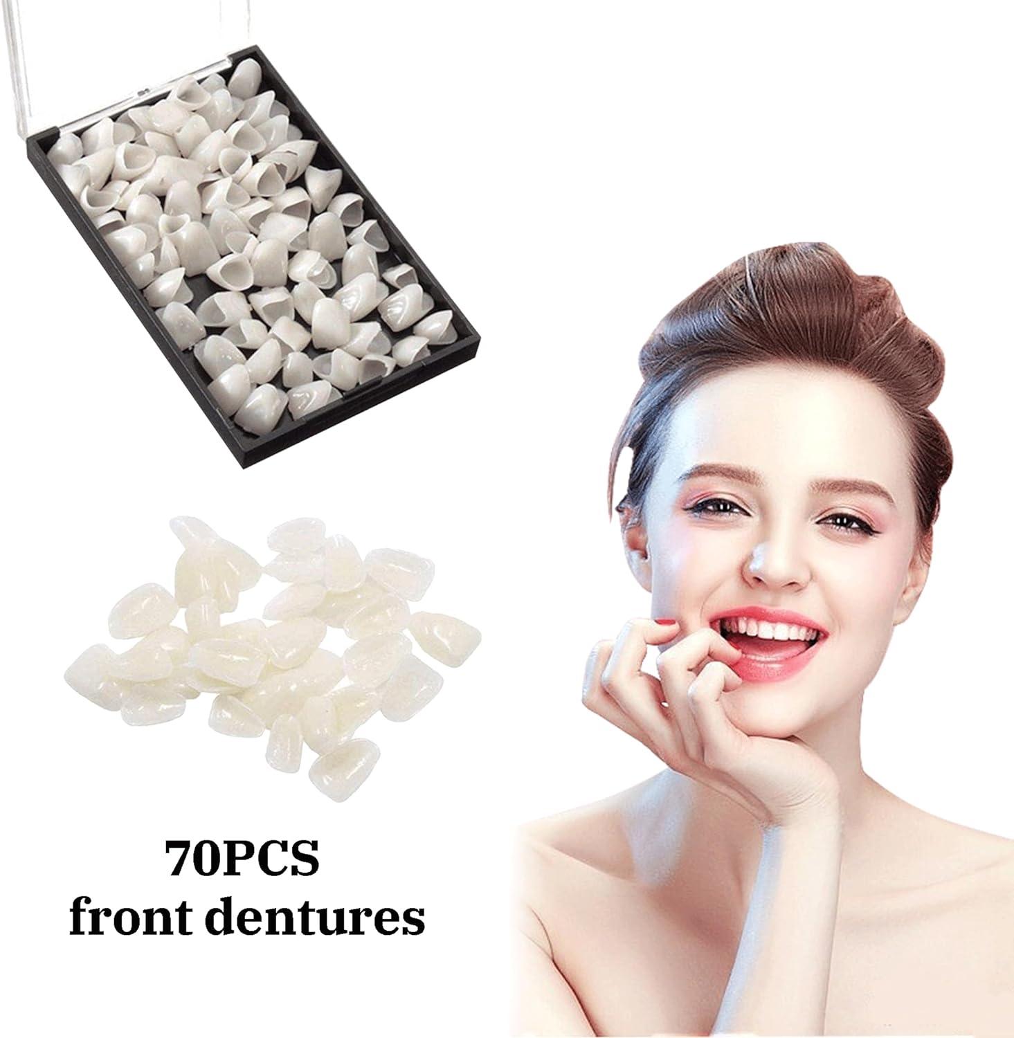70PCS Temporary Tooth Crown Tooth Filling Repair Kit Fake Teeth Front
