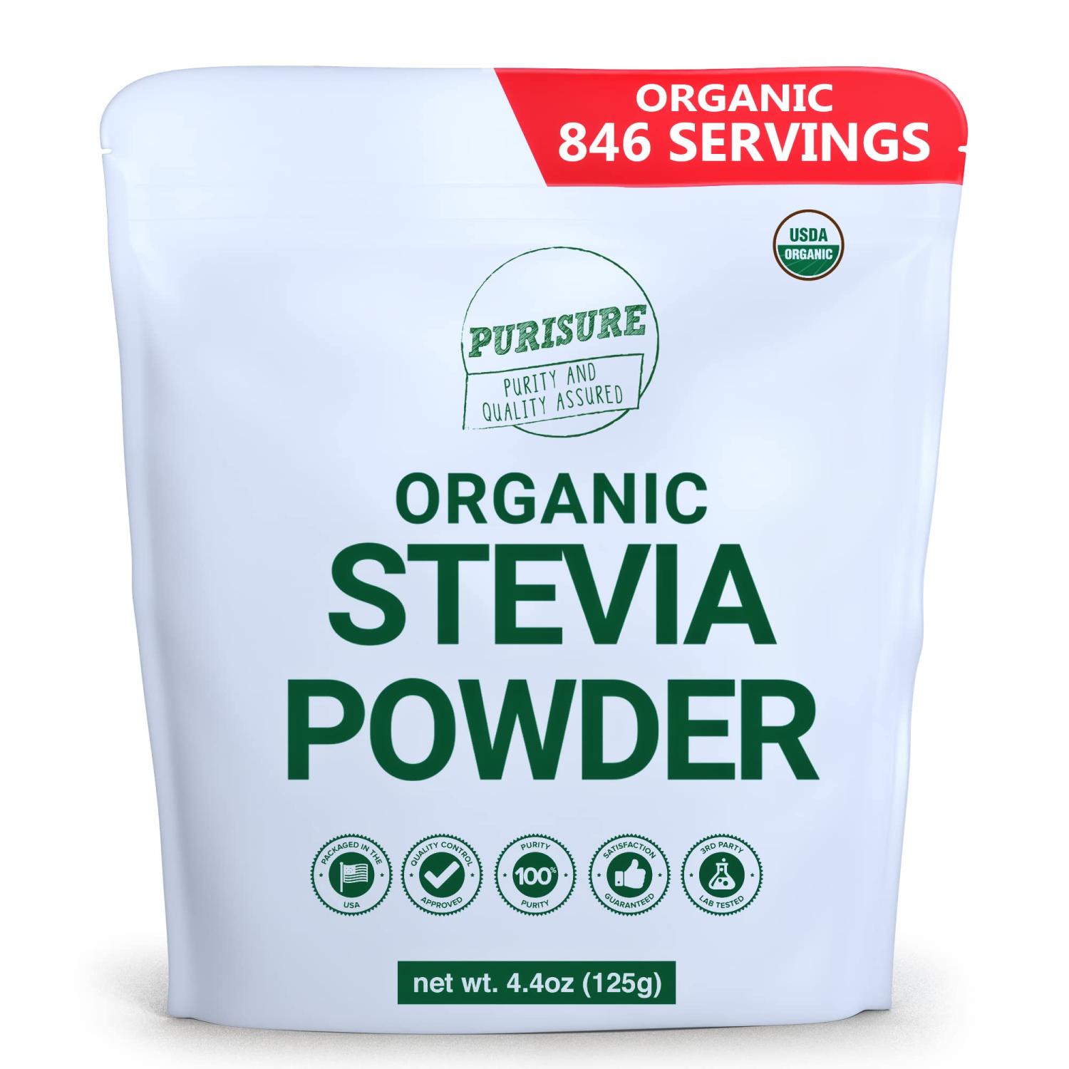 All Natural Organic Stevia Powder 125g, Highly Concentrated Pure