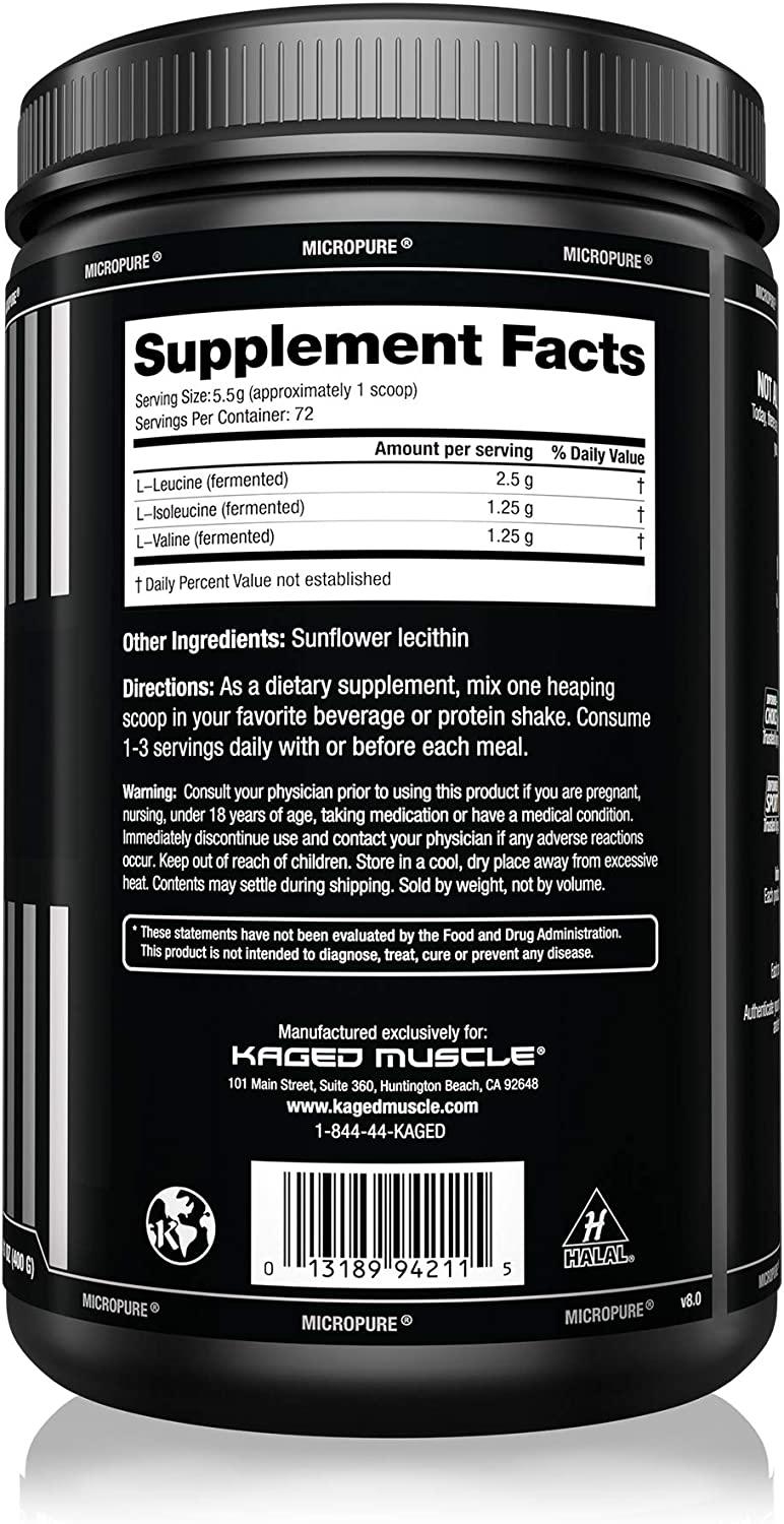 KAGED MUSCLE, Fermented BCAA Powder, Plant Based, NonGMO, Supports