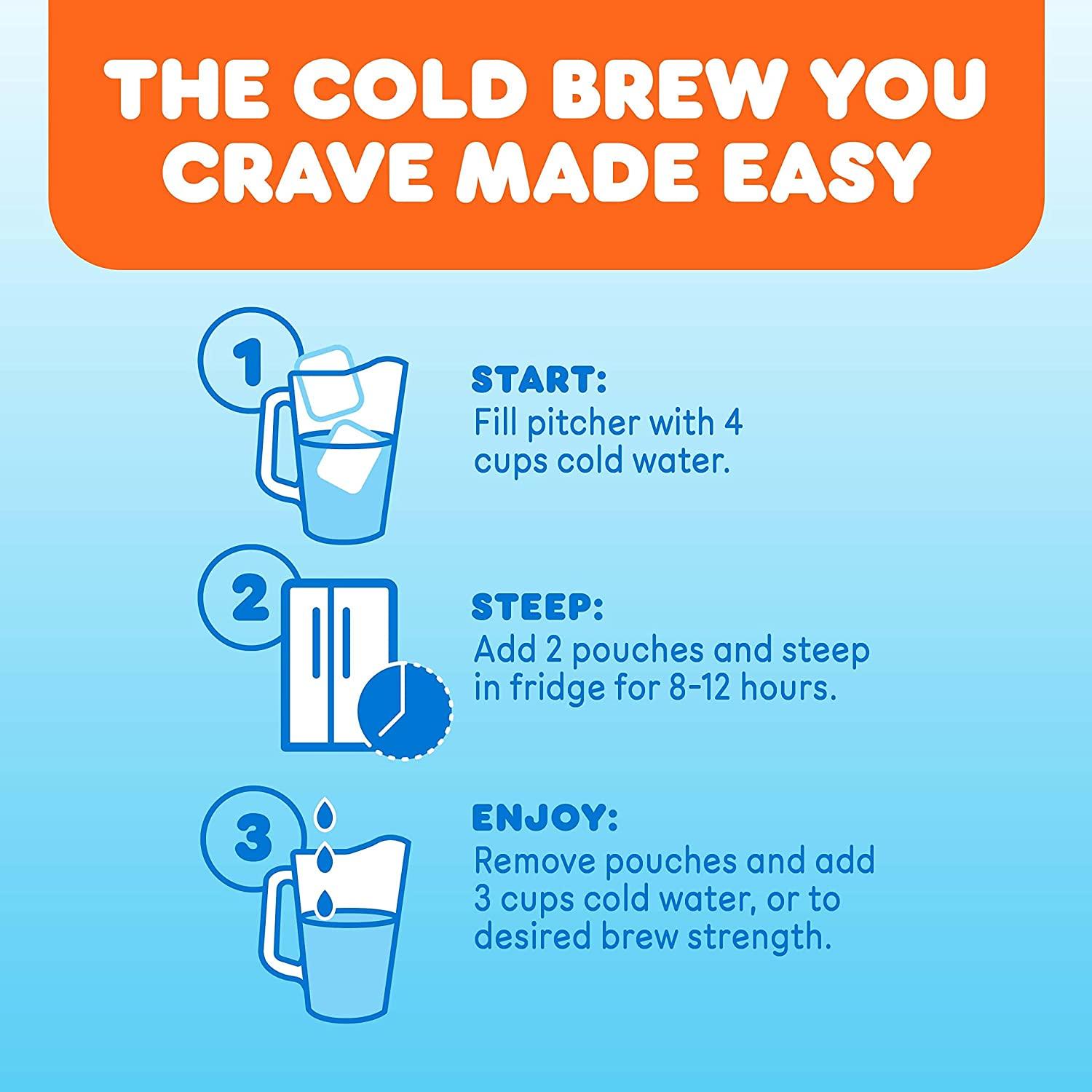 Dunkin' Cold Brew Ground Coffee Packs, 8.46 Ounces (Pack of 6)