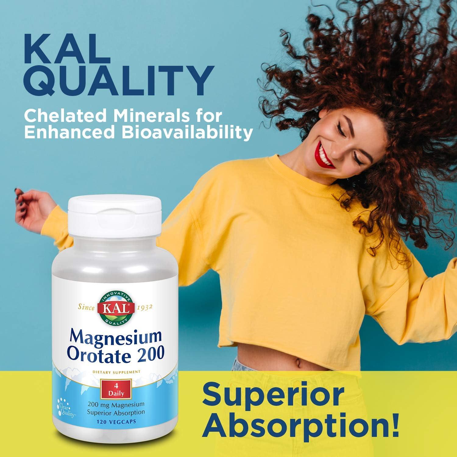 KAL Magnesium Orotate 200mg 60 Tablets High Absorption Formula