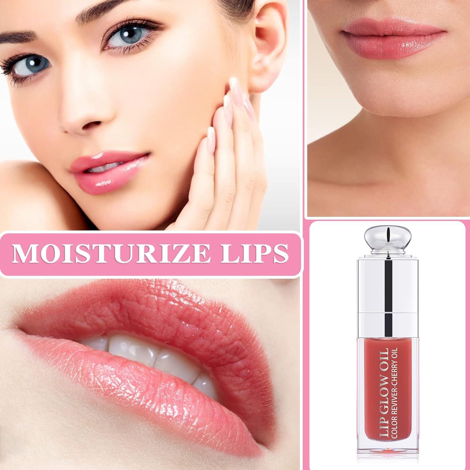 Care Nourishing Prevents Tinted Lip Transparent Plumping Lip Oil Oil Lip Balm Big Glow Toot Non-sticky Dry Gloss Lines Lips(012#) Oil Hydrating Brush and Head Lip Lip Moisturizing Cracked Repairing Lip