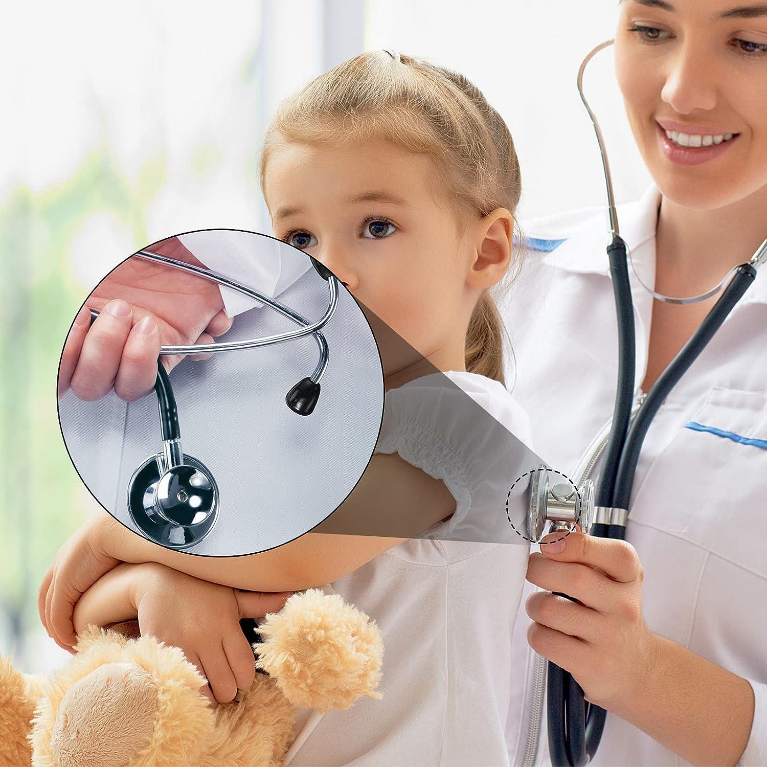 Stethoscope Spare Parts Kit Replacement & Ear Tips Accessories (Black)