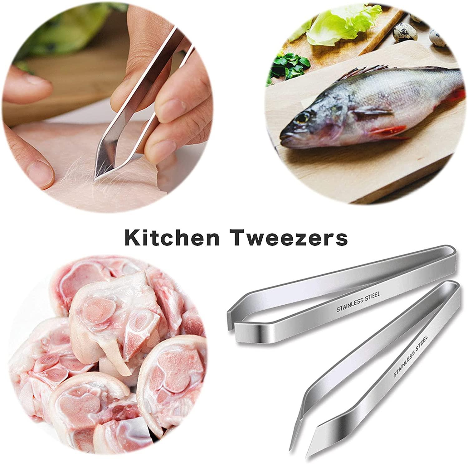 Tanmivvy Stainless Steel Fish Bone Tweezers Set Kitchen Deboning