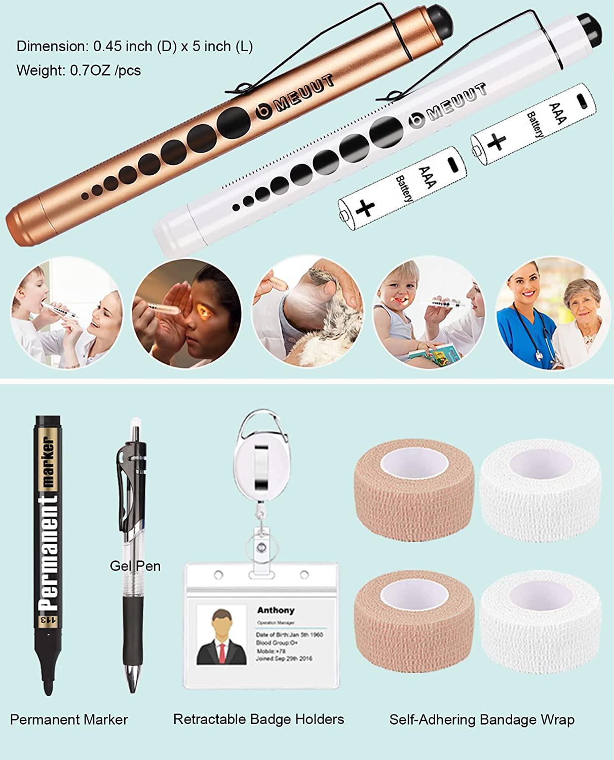 MEUUT 11pcs Nurse Stethoscope Case Kit First Aid Bag with Penlights