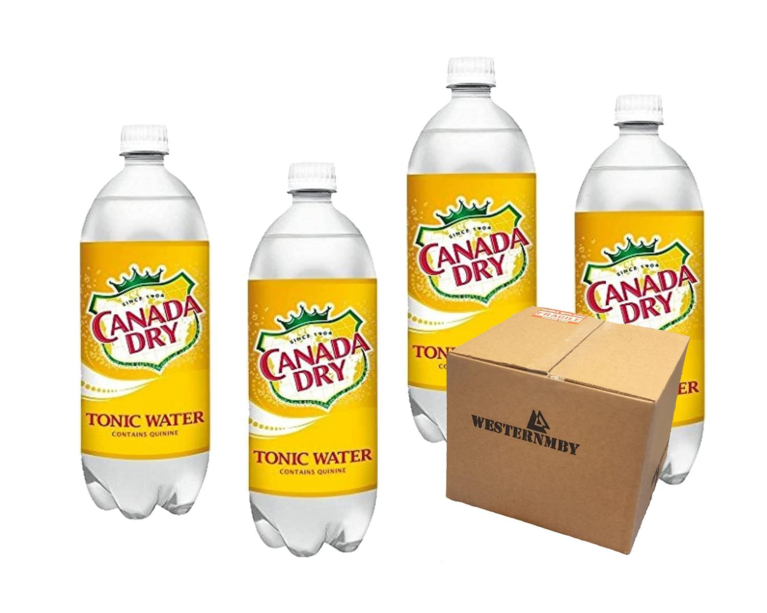 Canada Dry Tonic Water 33.8 fl oz 4 Bottles Refreshing Quinine Drink