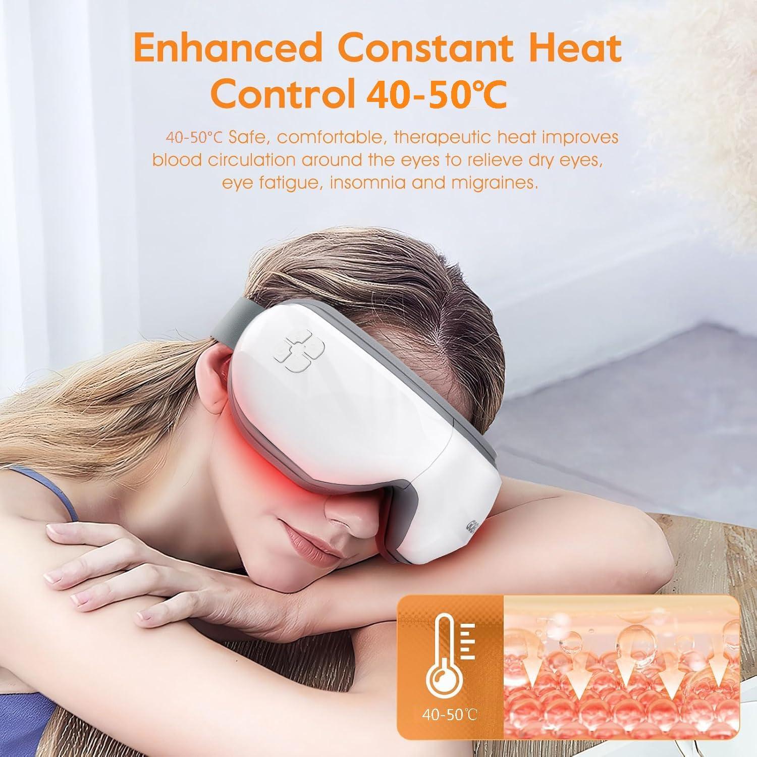 Buy Smart Eye Massager with Heat | Upgraded Bluetooth Heated Eye Mask for  Eye Strain & Migraines - Perfect Gift for Men & Women | Buy Now with  Express International Delivery | GoSupps.com