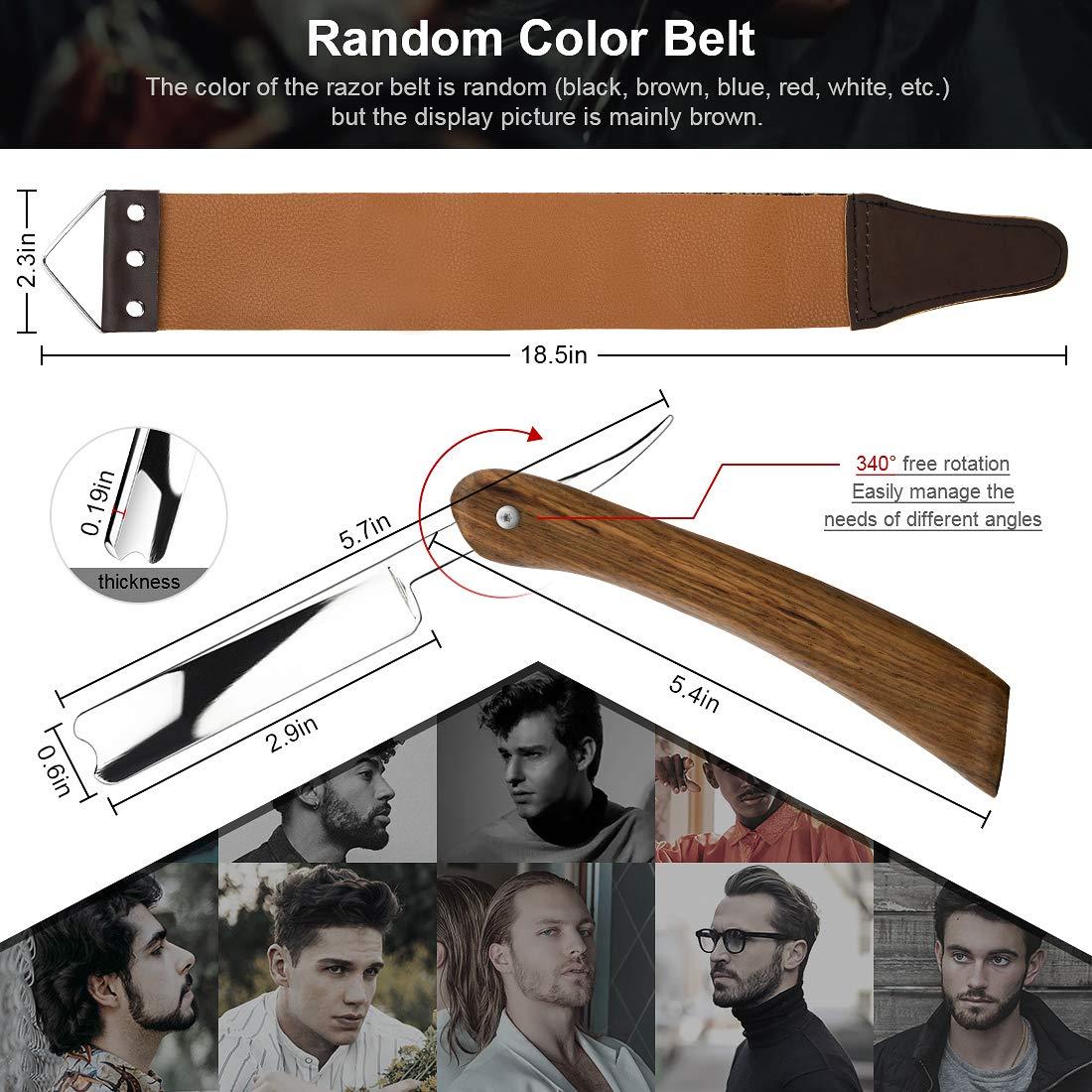 Peinat Straight Razor Kit Wooden Cutthroat Razor for Men, Stainless