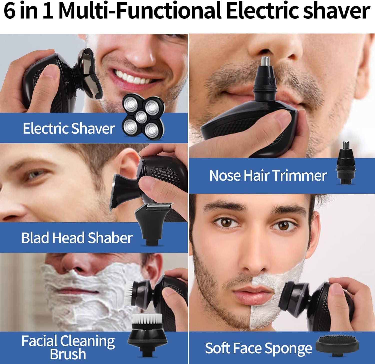 Head shavers for Bald Men Upgrade 6in1+1 Electric Razor for Men