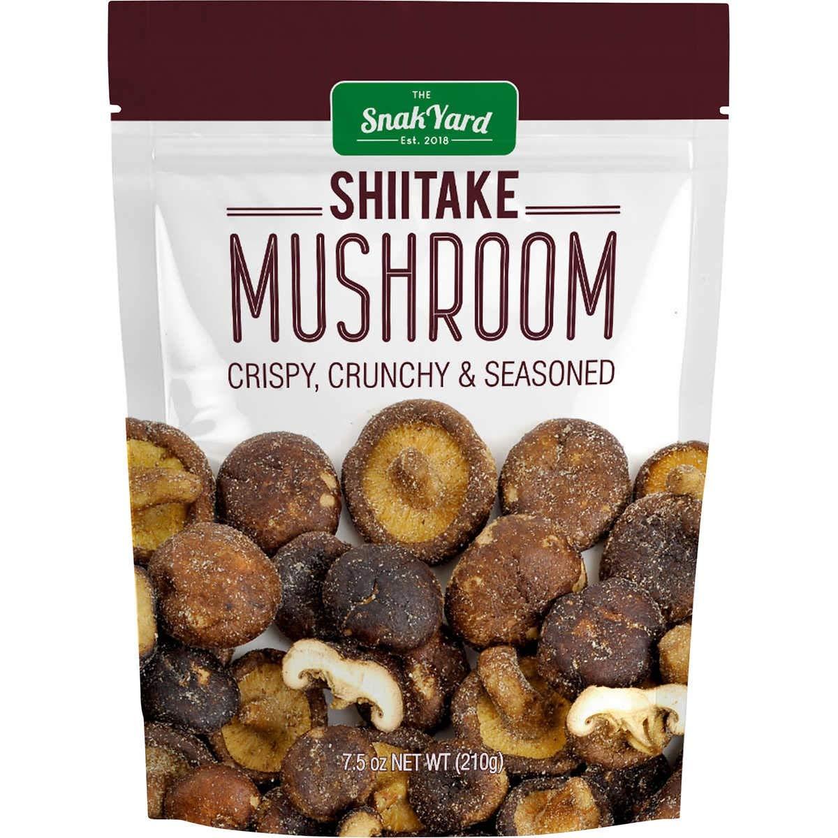 The Snak Yard Shiitake Mushroom 7.5 Oz Crispy Crunchy Seasoned (Two