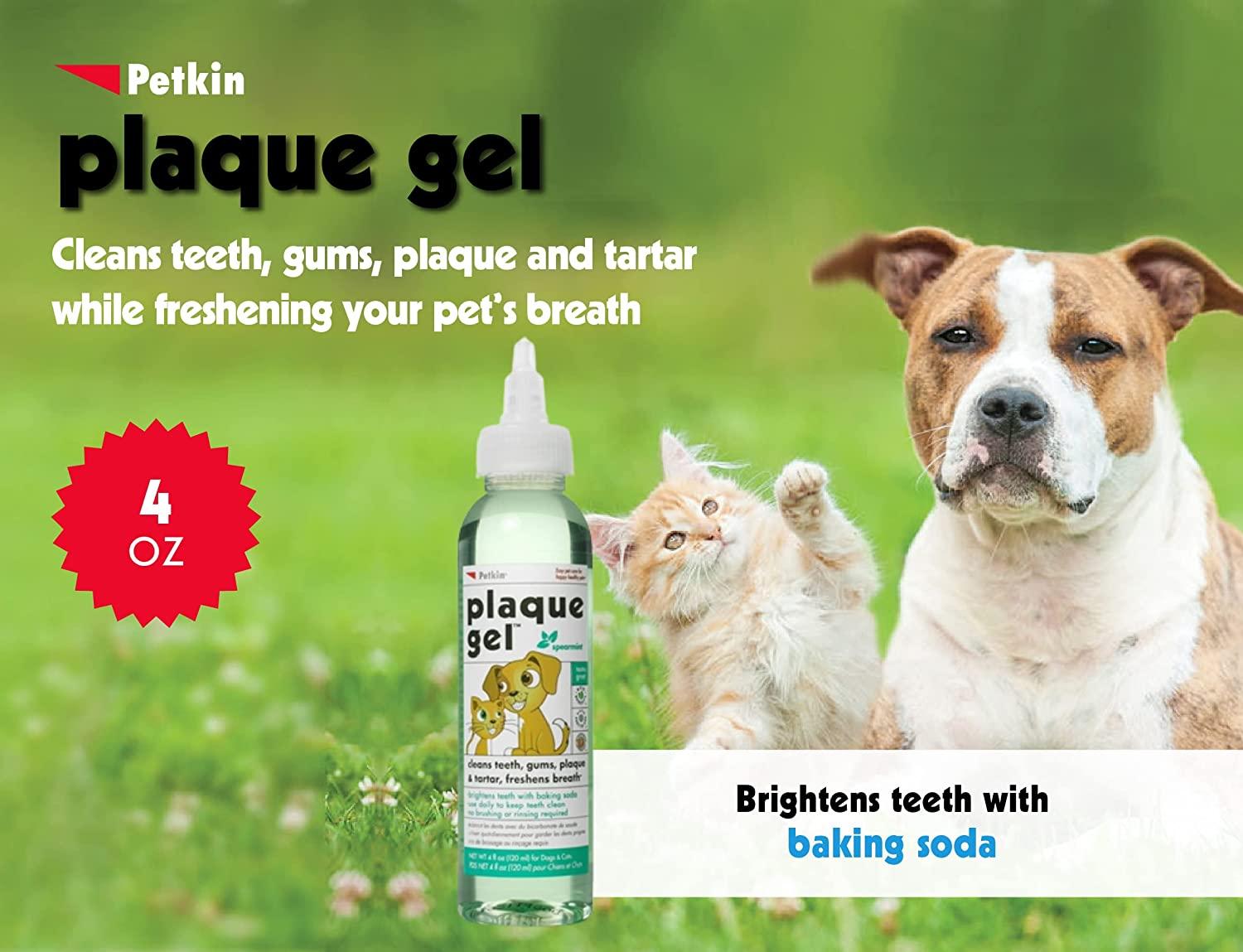 Petkin Plaque Remover Gel Cleans Teeth and Gums, Removes Plaque and
