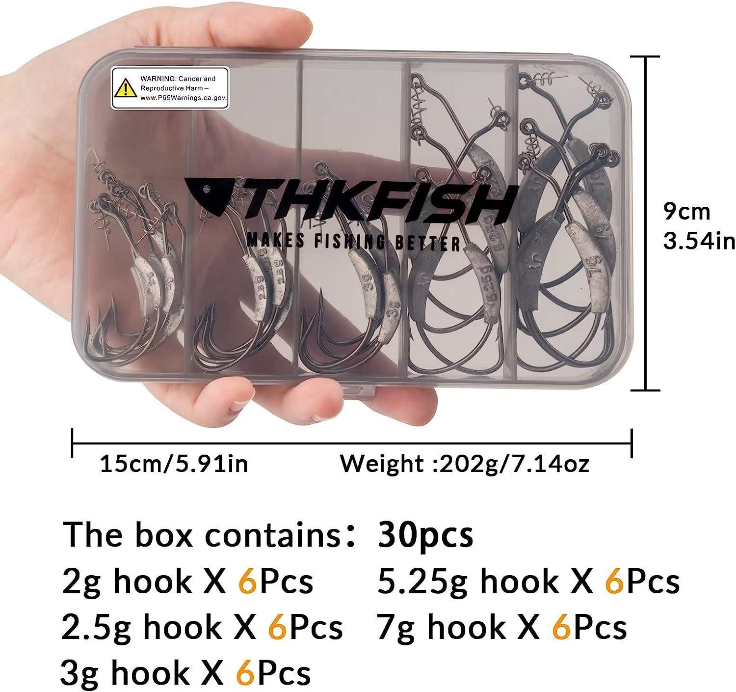 THKFISH Weighted Twistlock Fishing Hooks for Bass Swimbait Soft