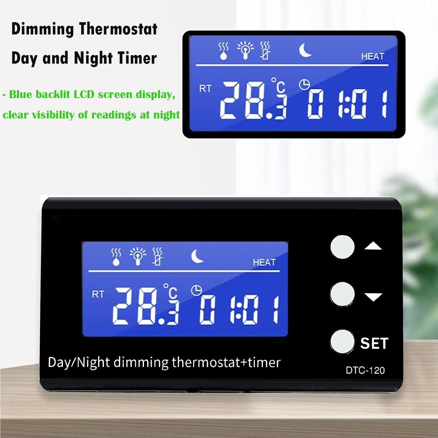 XIEHUZA Digital Dimming Thermostat Day & Night Timer | Reptile ...