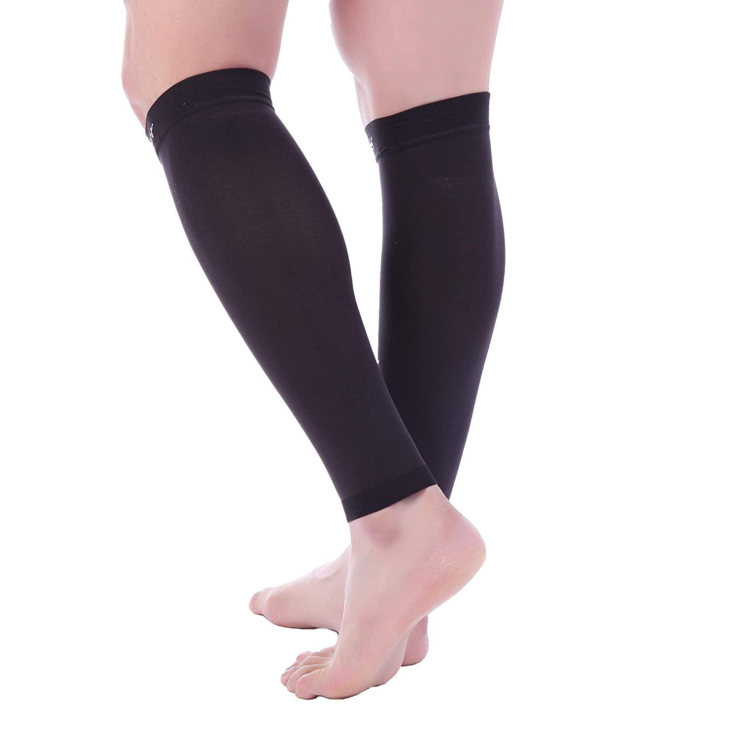 Doc Miller Calf Compression Sleeve Men - 30-40 mmHg, Medical Grade Calf  Sleeves for Men and Women Supports Shin Splints, and Varicose Veins  Recovery - 1 Pair Large Size - Black Calf Sleeve Jet Black Large