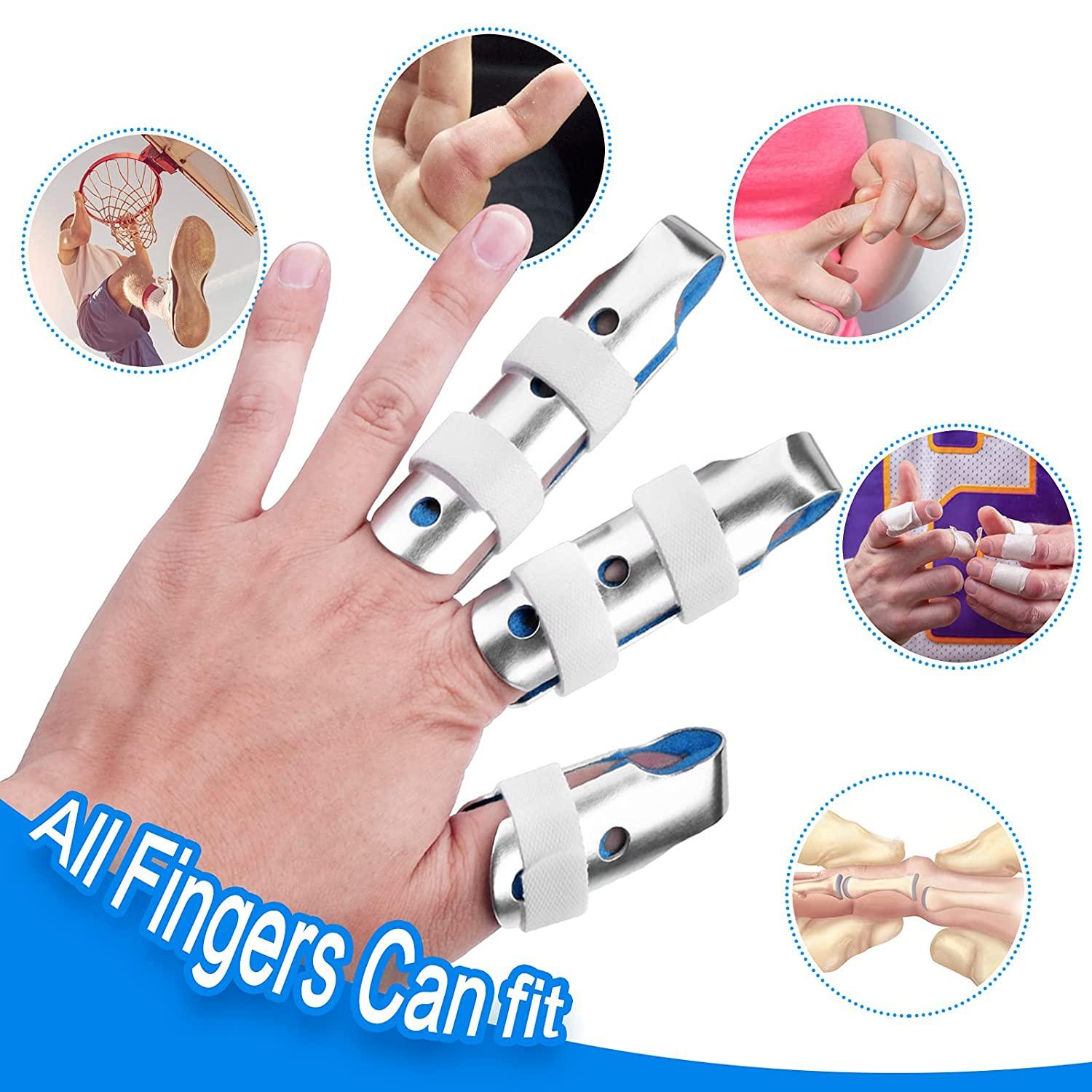 Aluminum Finger Splint Set Finger Support for Pain, Sprains