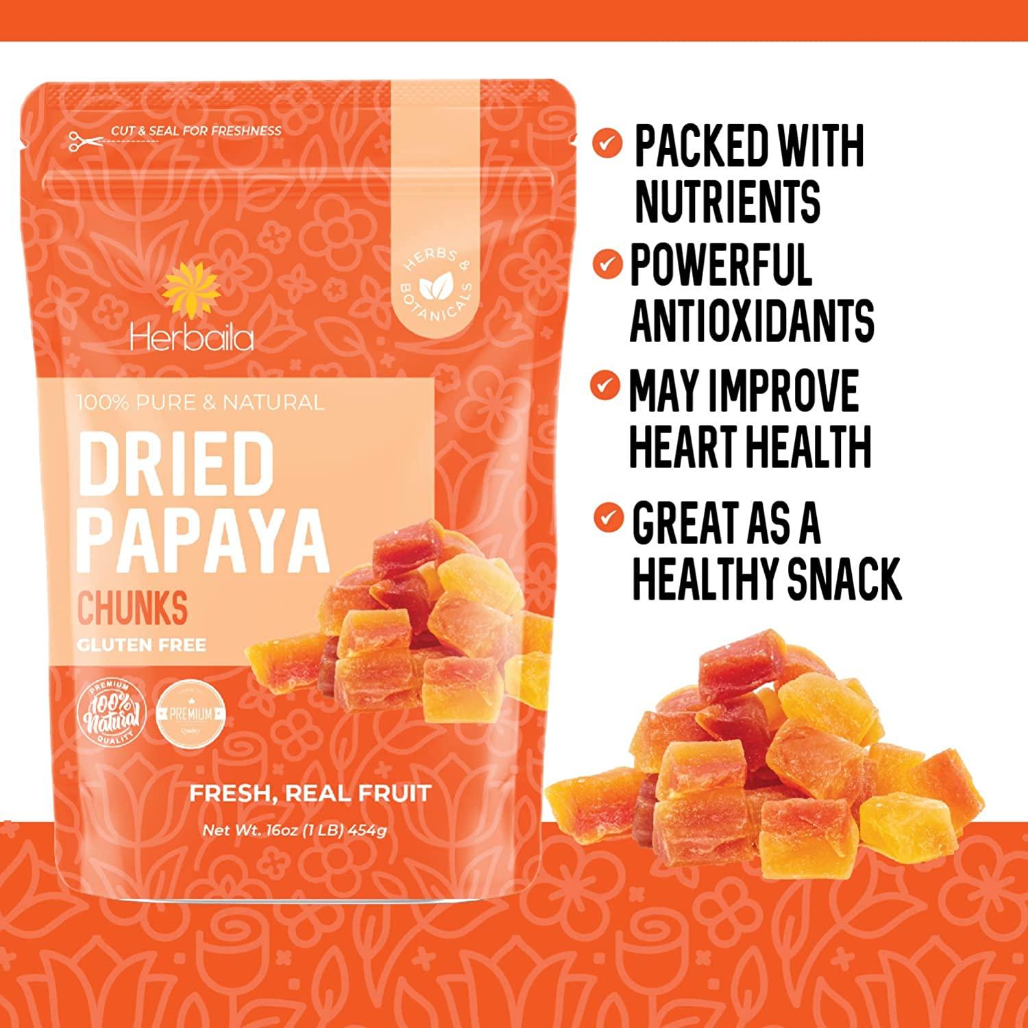 Dried Papaya Chunks, 1 Pound. Dried Fruit Papaya Fresh, Paw Paw Tree