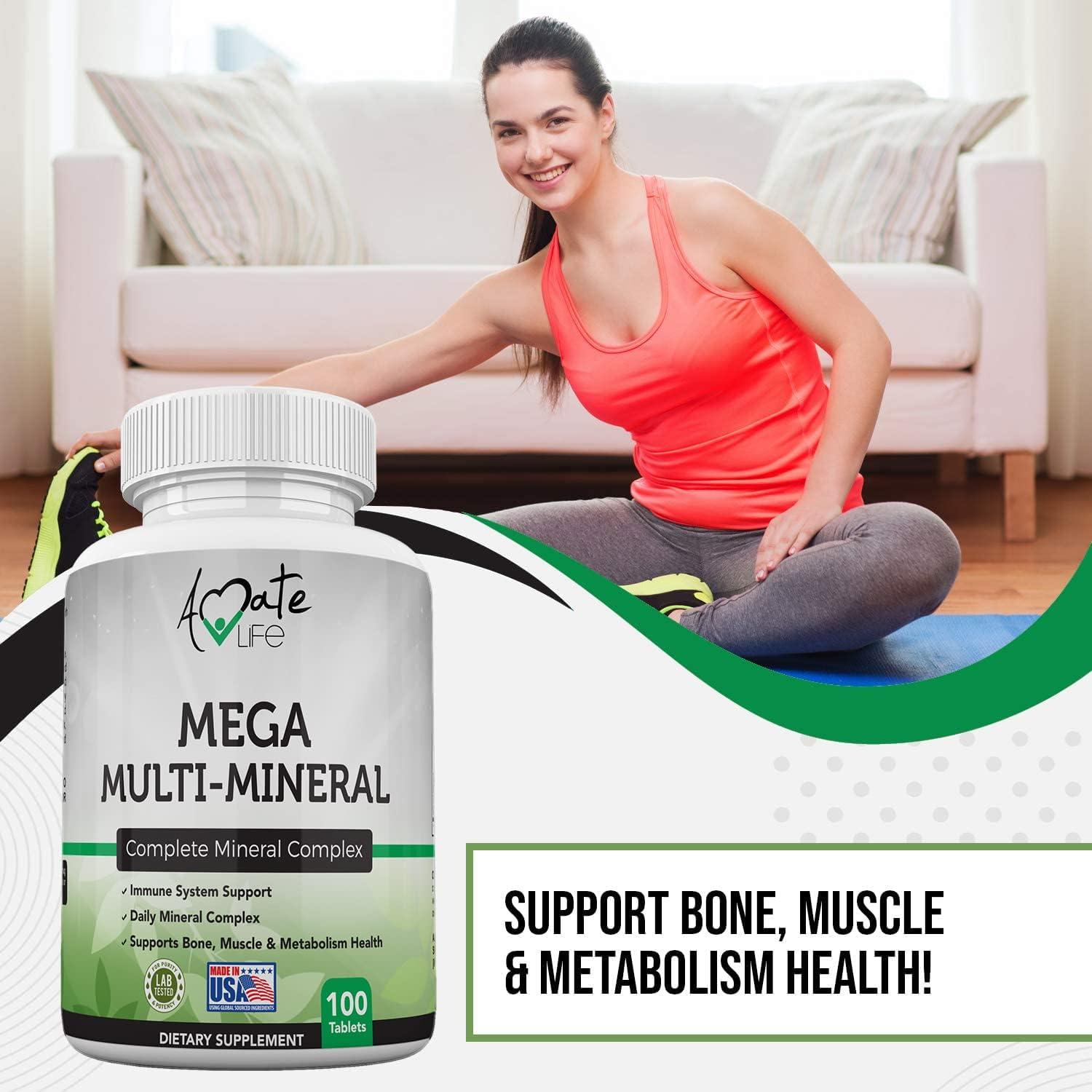 Amate Life Multi Minerals Supplement Complete Mineral Complex with