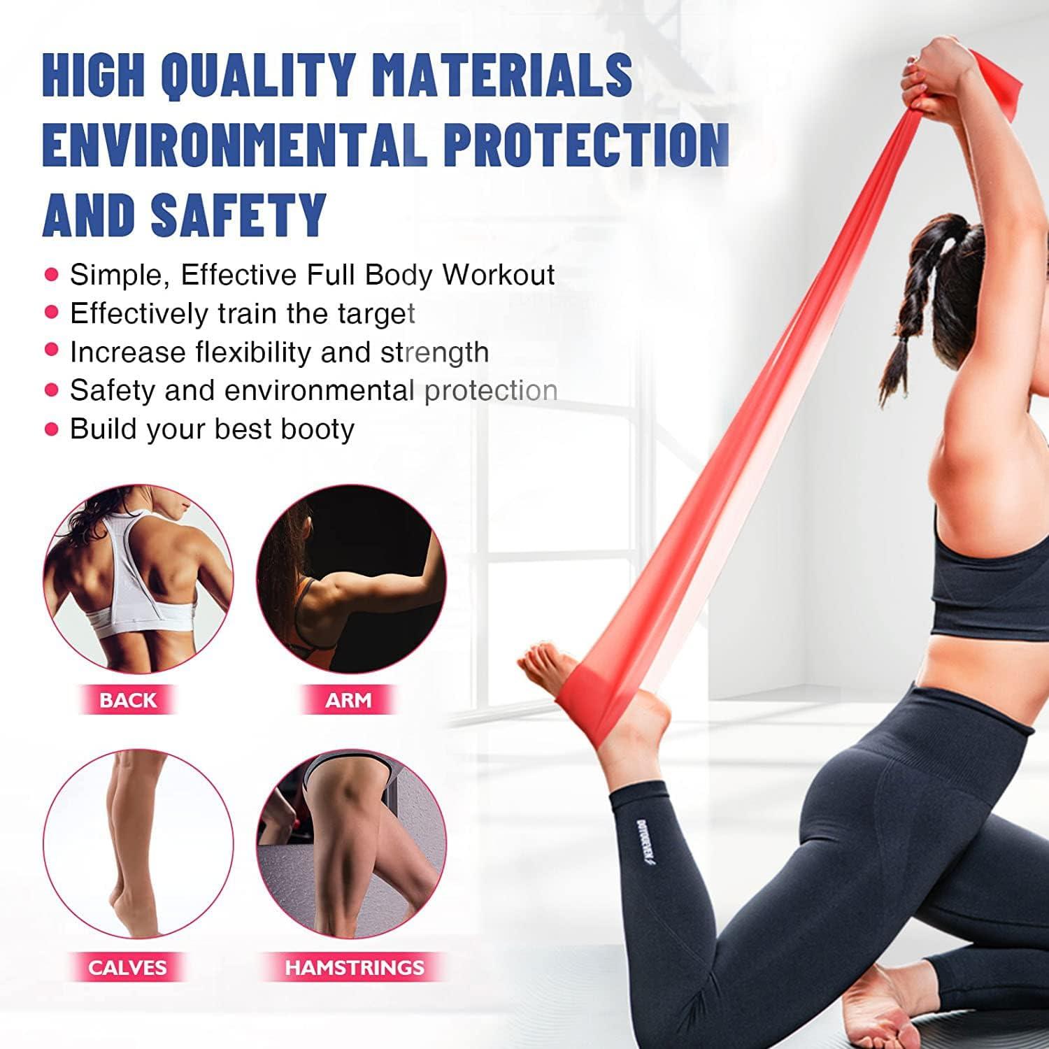 Resistance Bands Skin-Friendly Exercise Band 1.5 m Workout Resistance Bands  for Women and Men Ideal for Leg Stretch Training Yoga Pilates Fitness Rehab  Red 0.45