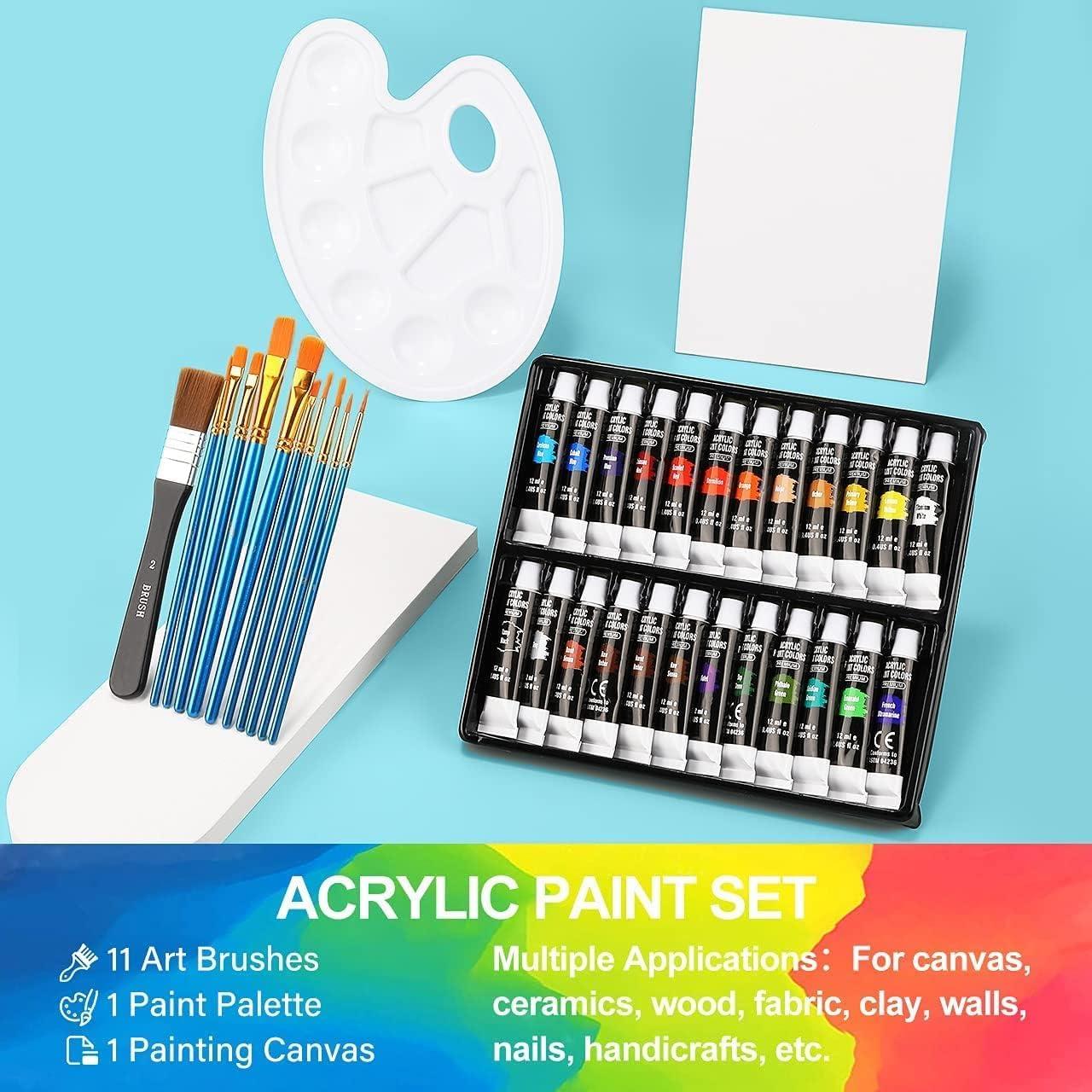 Acrylic Paint Set, 10 Tubes of 4 Oz / 120mL, Emooqi Professional Grade Painting  Kit with Paint Brushes, for Wood, Arts and Crafts, Fabric, Painting  Supplies for Adults and Children — emooqi
