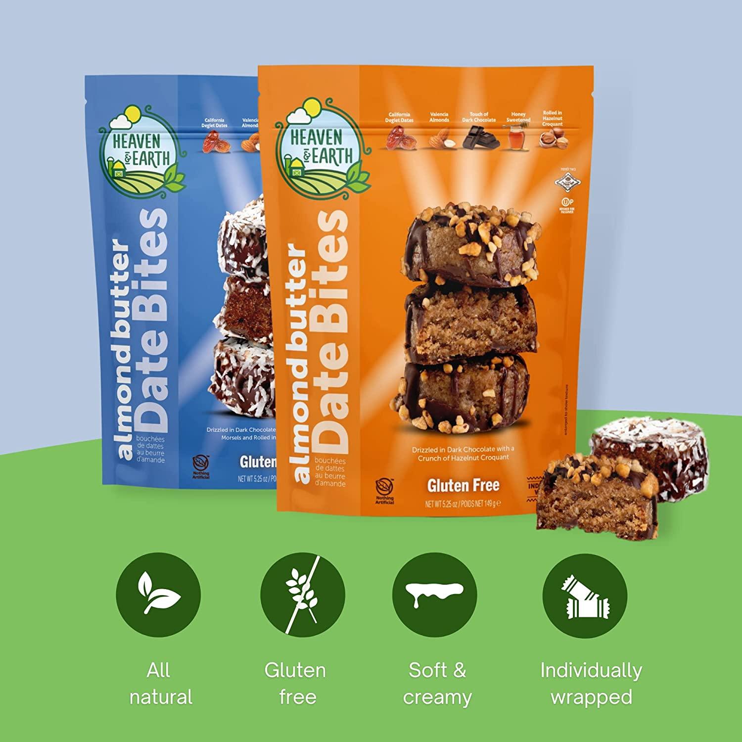 Heaven & Earth Gluten Free Chocolate Covered Almond Butter Date Bite