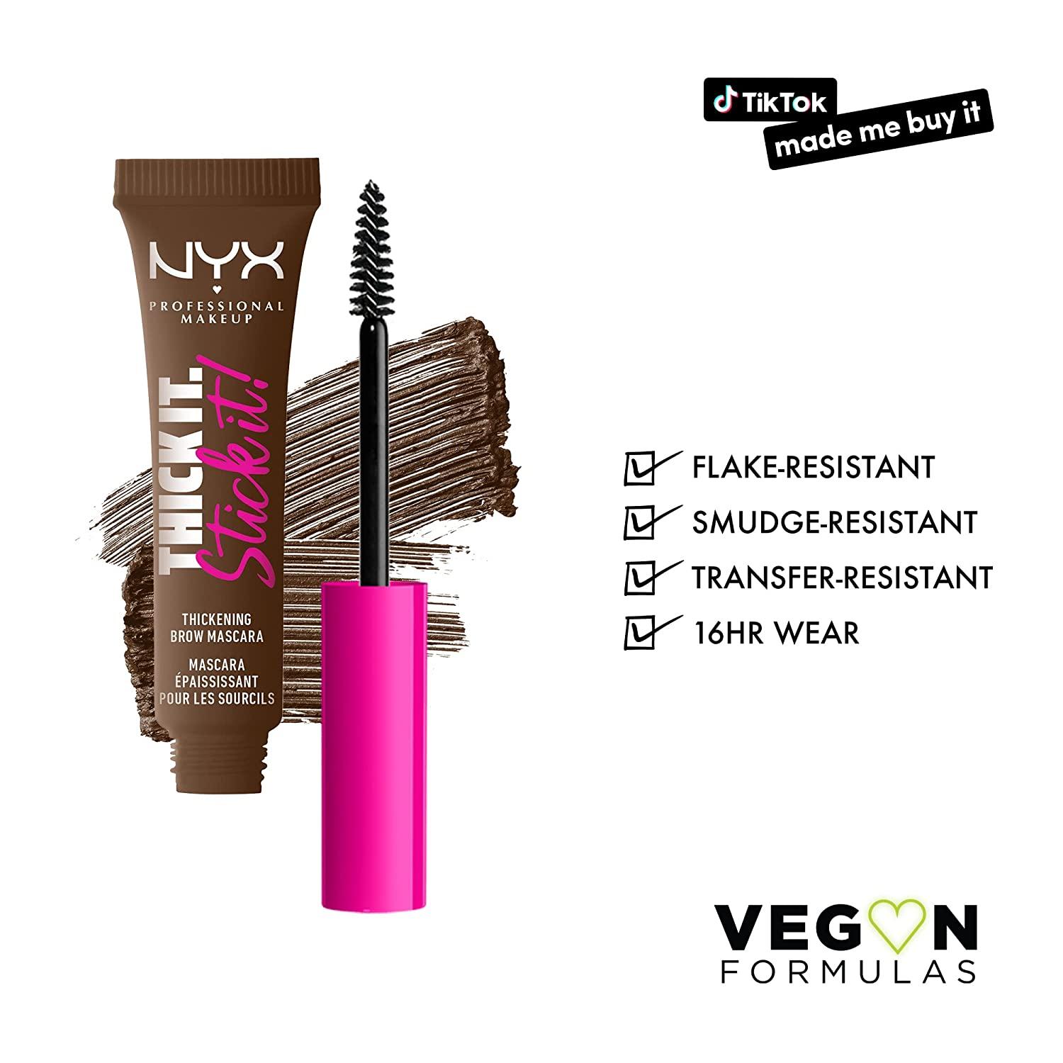 NYX PROFESSIONAL MAKEUP Thick It Stick It Thickening Brow Mascara, Eyebrow  Gel - Brunette 06 Brunette