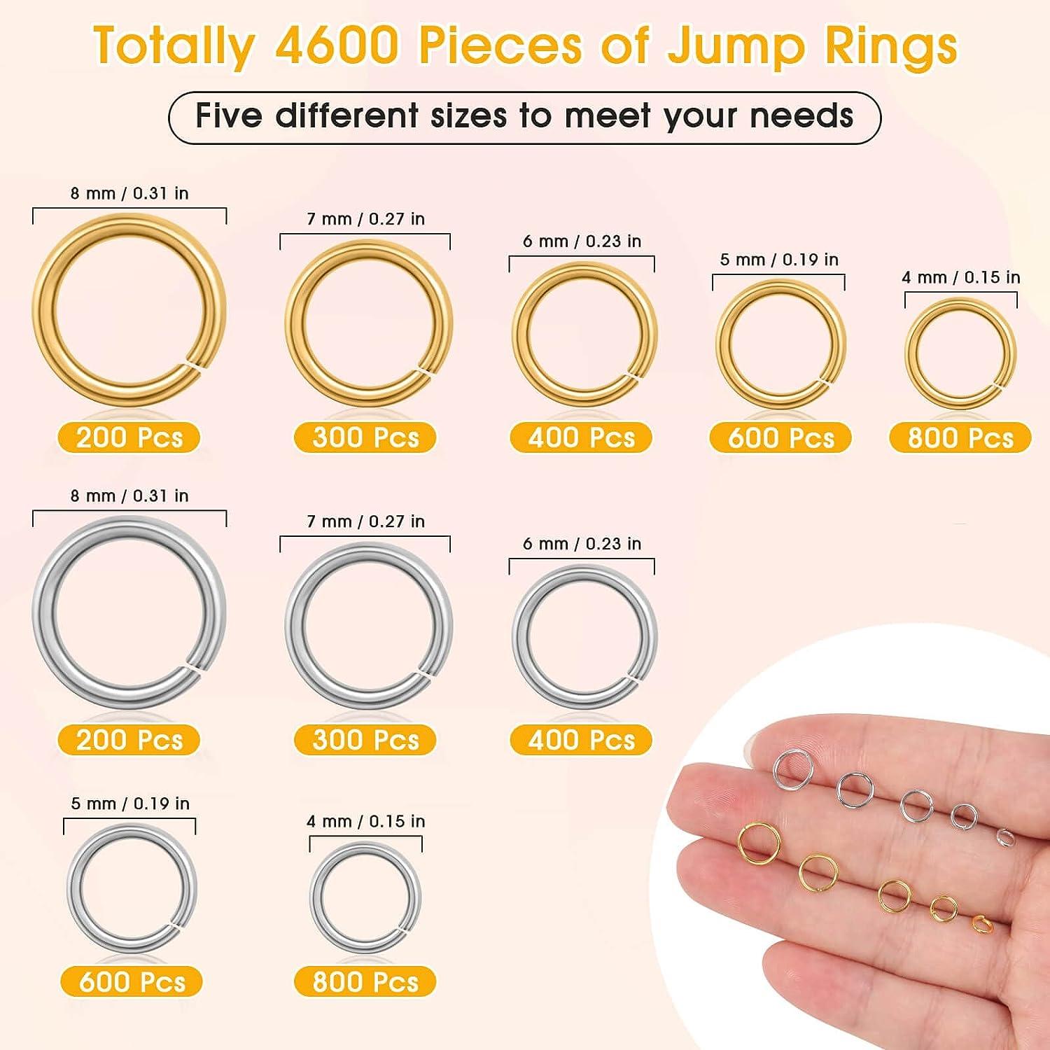 4600Pcs Silver and Gold Jump Rings with Open/Close Tools for