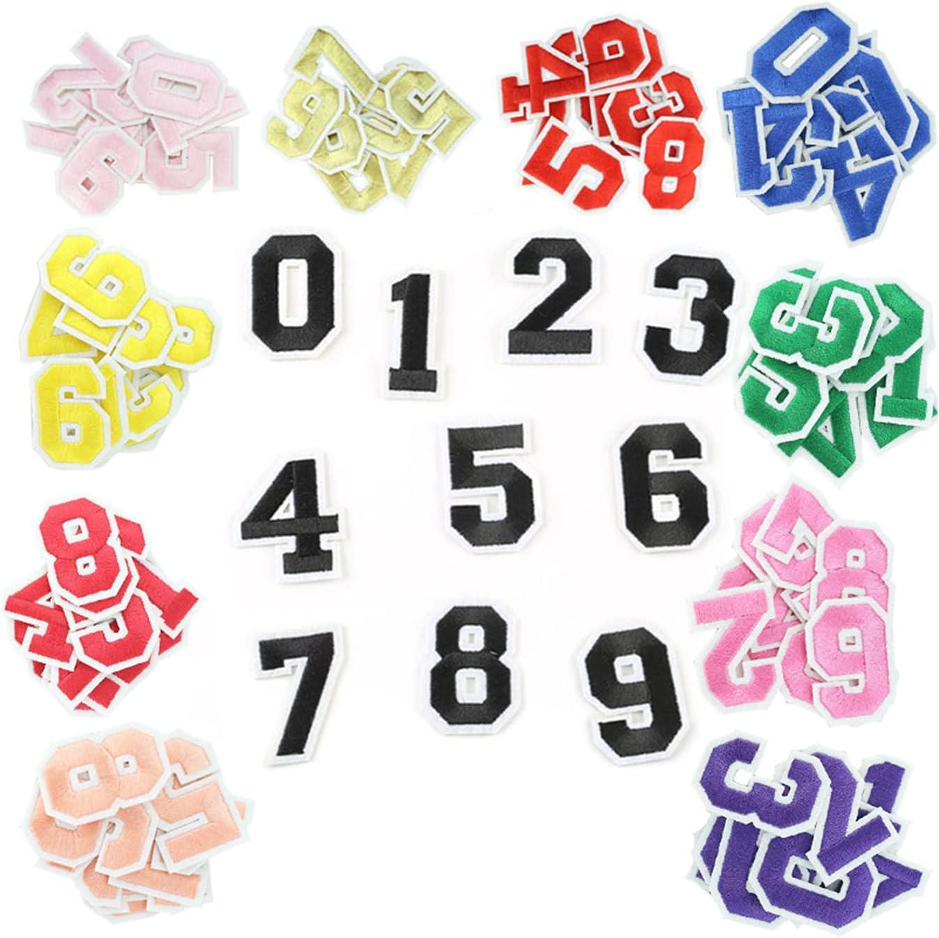 10 PCS Number Chenille Patches Iron On Sewing Applique Patches for