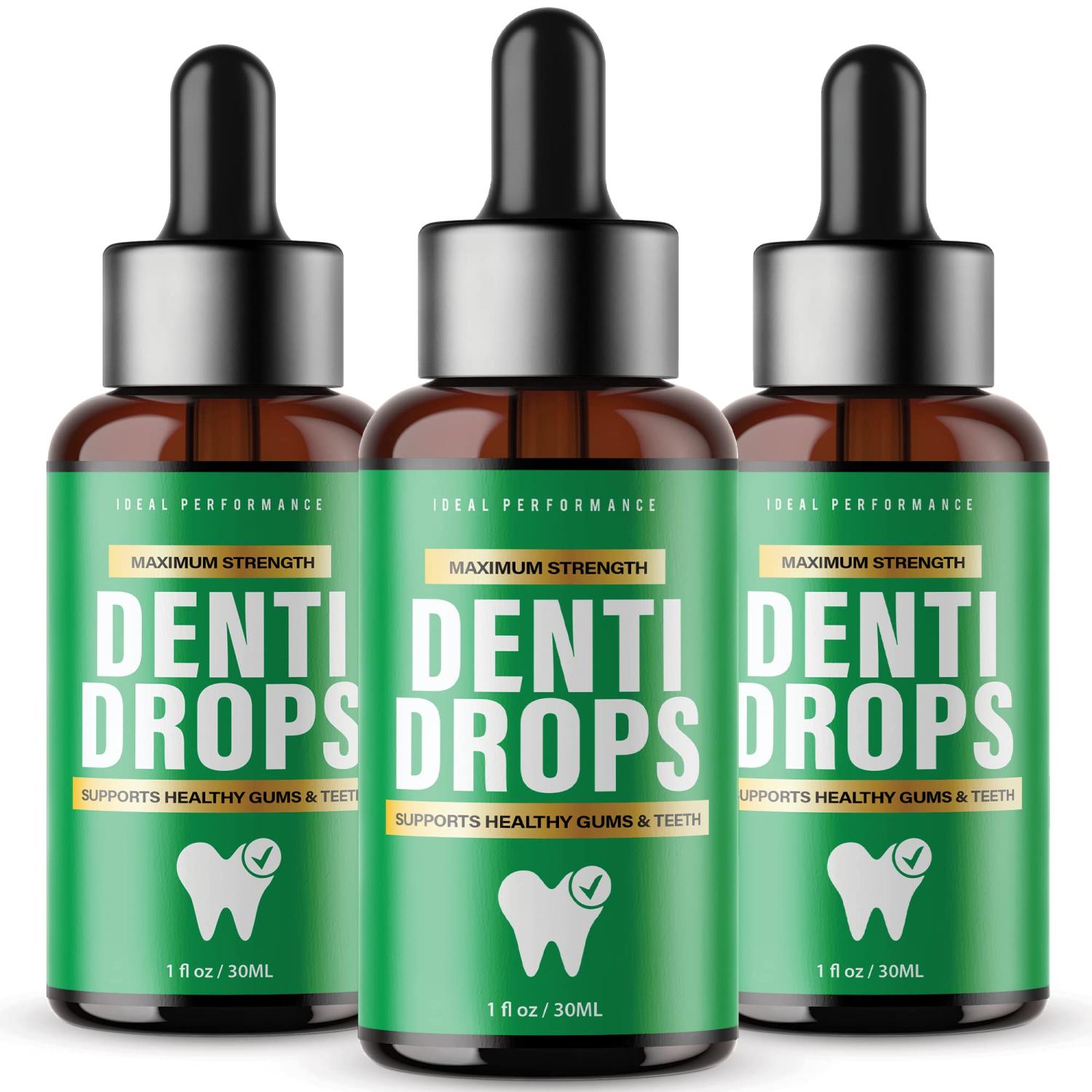 Denti Drops for Healthy Gums & Teeth - 3 Pack, 6oz Dental Dropper ...